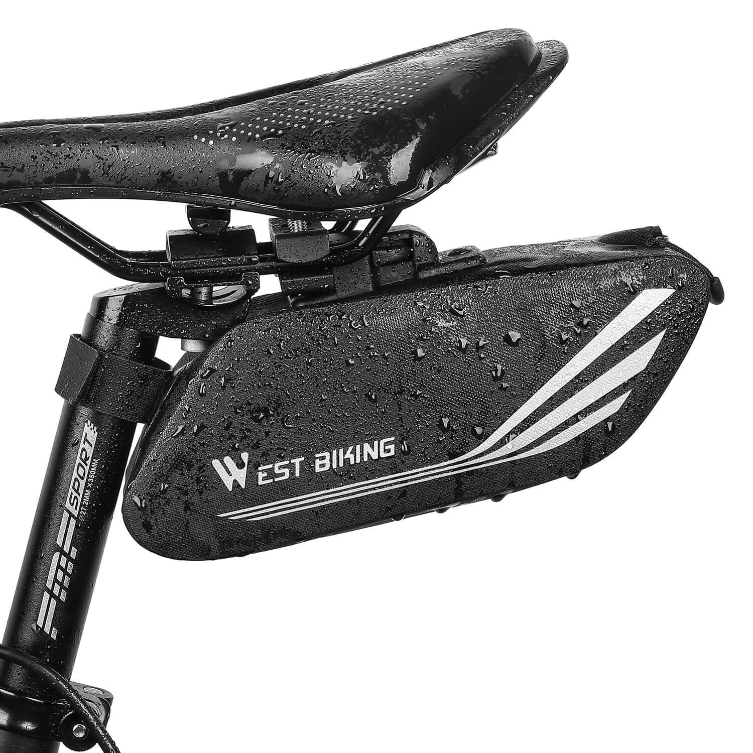 Bike Saddle Bag, Bicycle Seat Bag, Bike Tail Rear Pouch, Large Capacity & Rainproof, Storage Bags For Mountain Road Bike, Bicycle Bag Cycling Accessories With Reflective Stripes