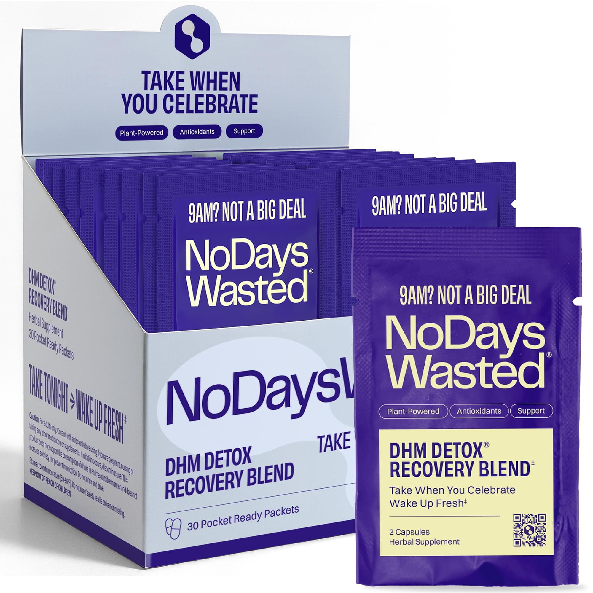 No Days Wasted DHM Detox, 30 Servings - Take During Evening for Better Next and Recovery