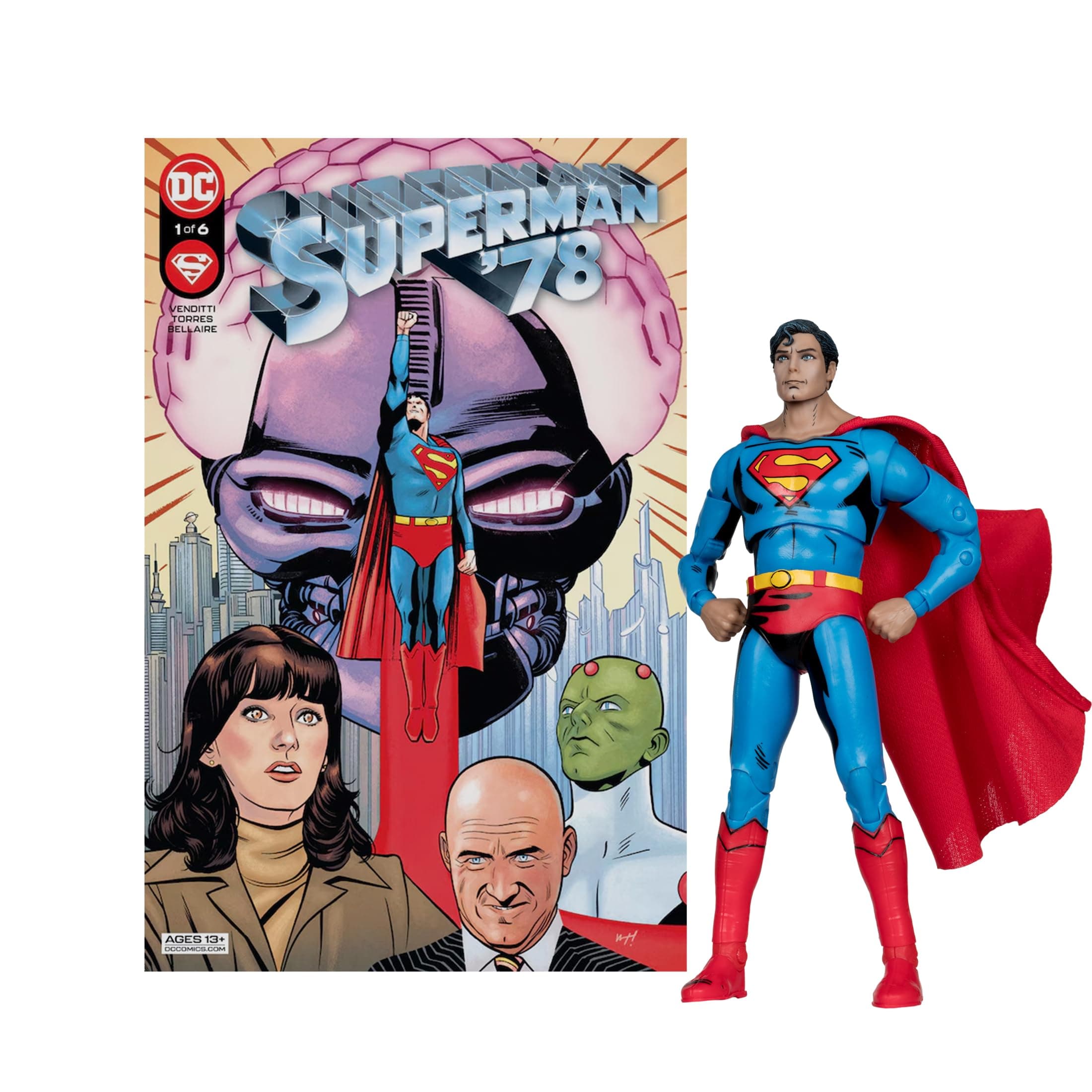 McFarlane Toys - DC Direct Page Punchers Superman (Superman '78) 7" Figure with Comic Book