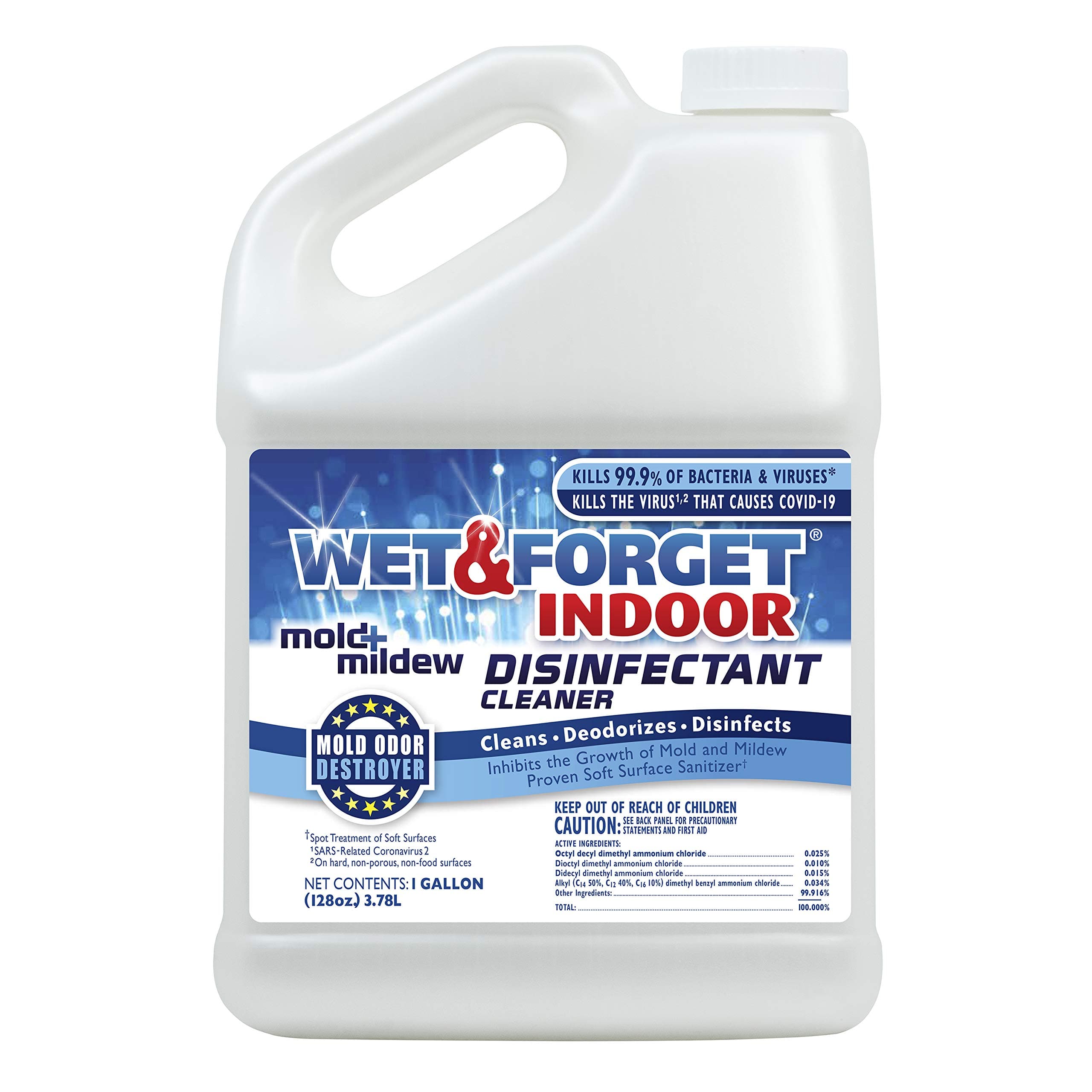 Indoor Mold and Mildew All-Purpose Cleaner Deodorizes, Disinfects, Kills 99.9% of Bacteria and Viruses, Refill, 128 Fl. Oz.