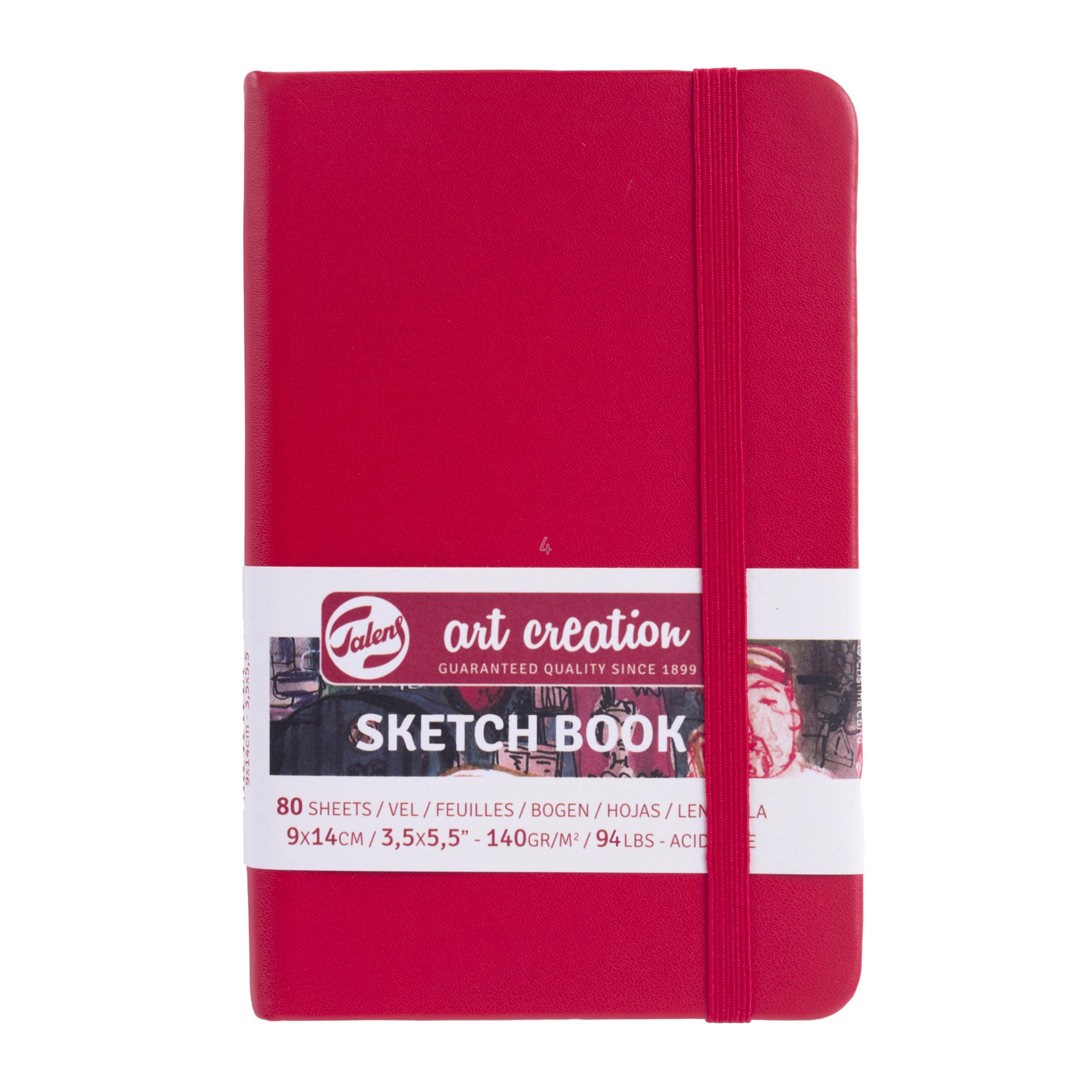 Sketchbook Red 9X14 cm, 140 Grams
