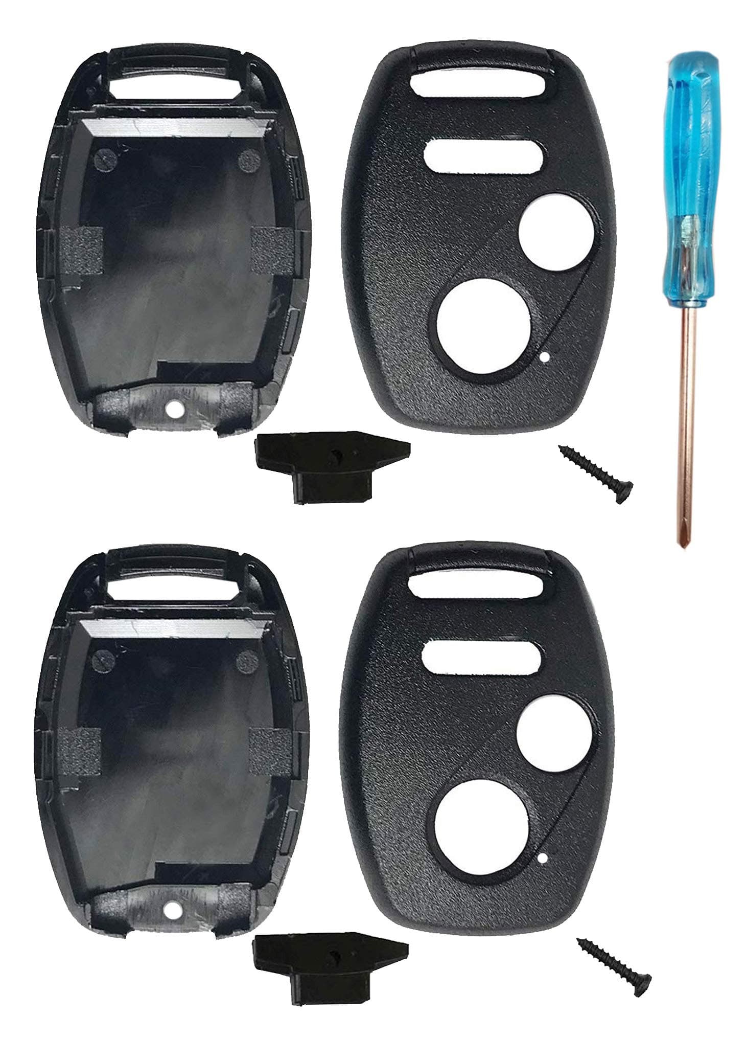 3 Buttons Key Fob Shell Case Fit for Honda Civic CR-V Crosstour Fit Pilot CR-Z Odyssey Accord Replacement Keyless Entry Remote Control Car Key Fob Cover