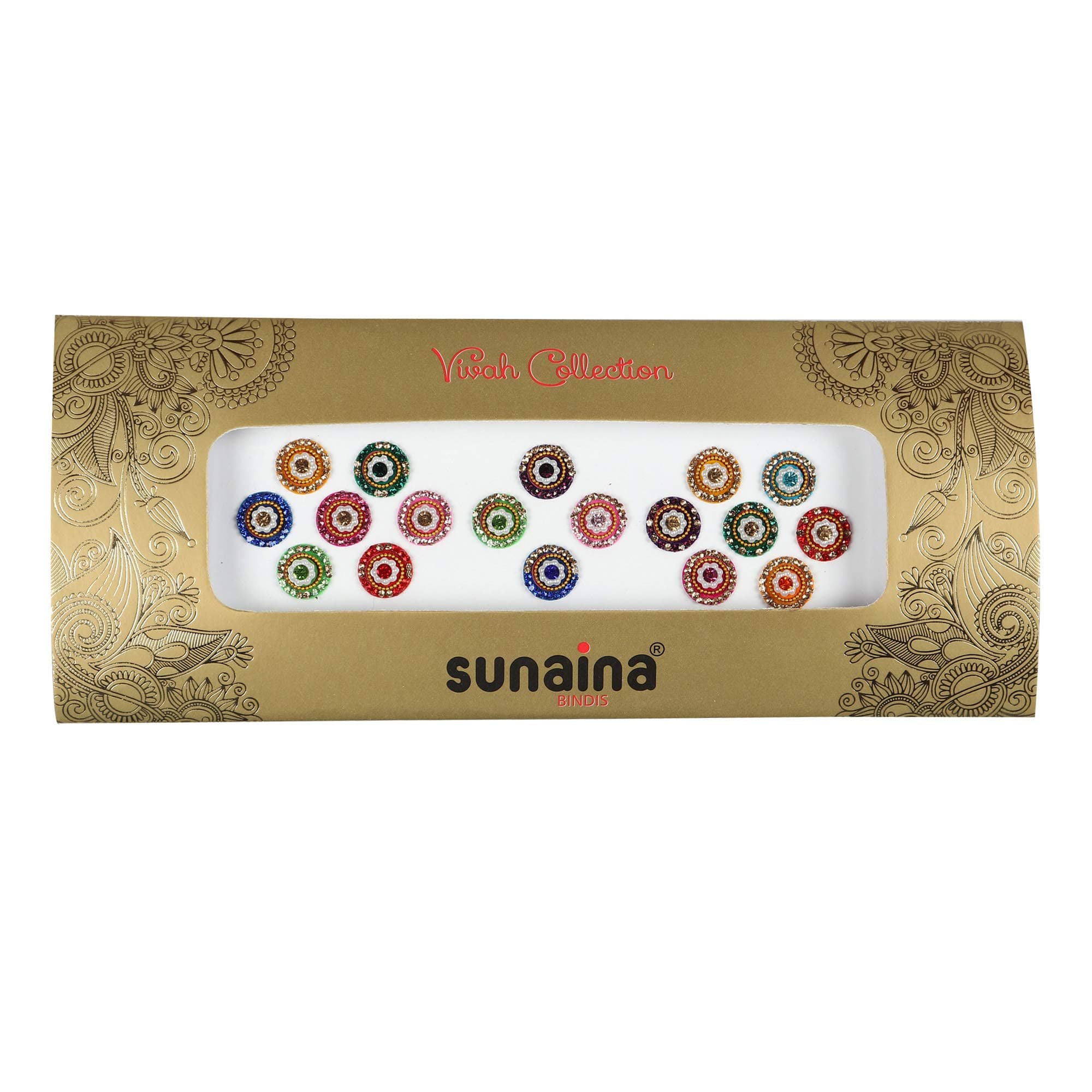 Sunaina New Vivah Collection Multicolour Round Bindis for Women [SVC905]