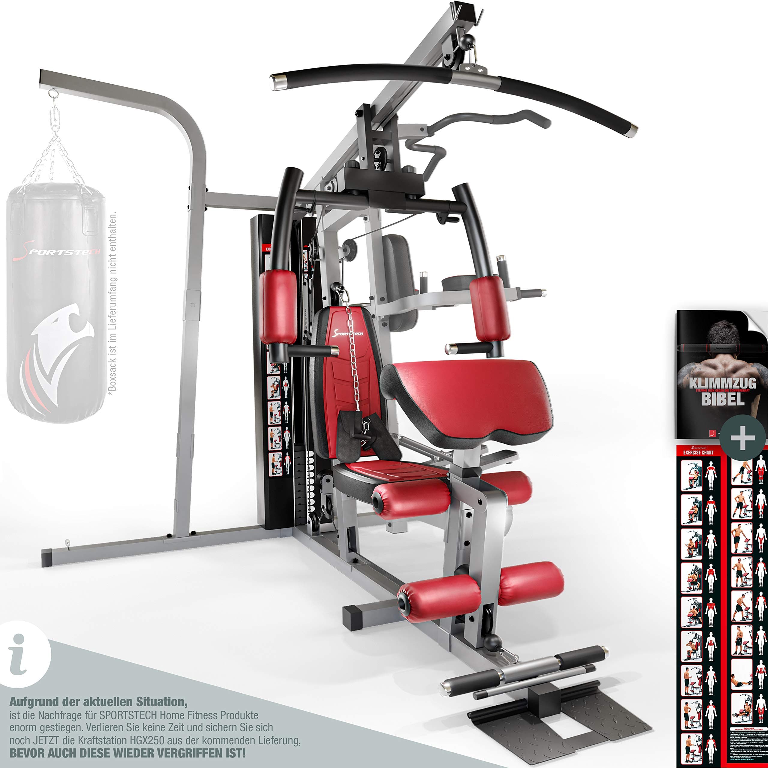 Sportstech Premium 50in1 Multi Gym for a ONE Allround Training | Multifunctional Workout Station | Stepper & LAT Pulling Tower | HGX Fitness Station | Eva material | Extremely Sturdy (HGX250)