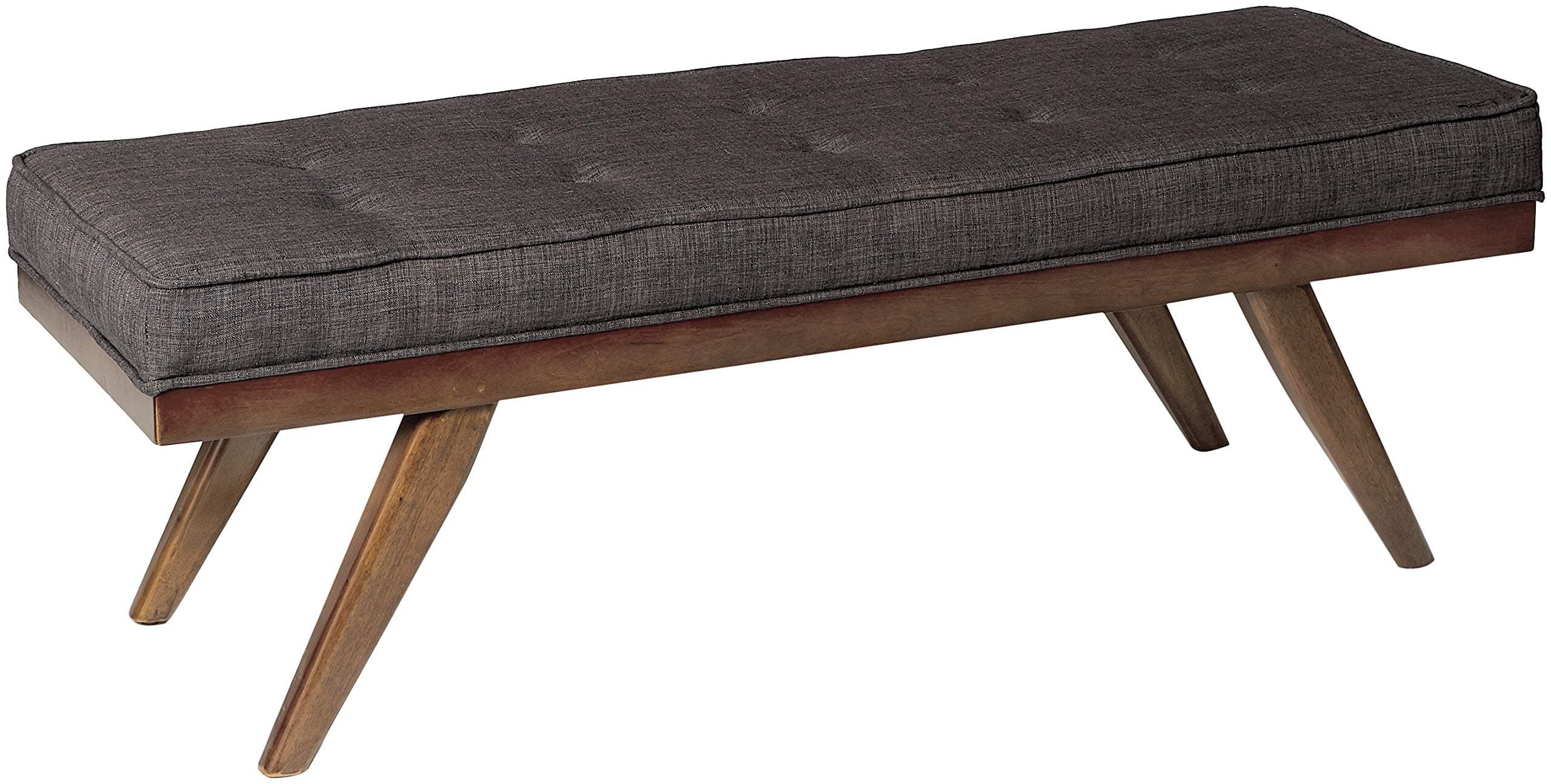 Homelegance Bingsley 51" Fabric Seating Bench with Button Tufted Accent, Cherry