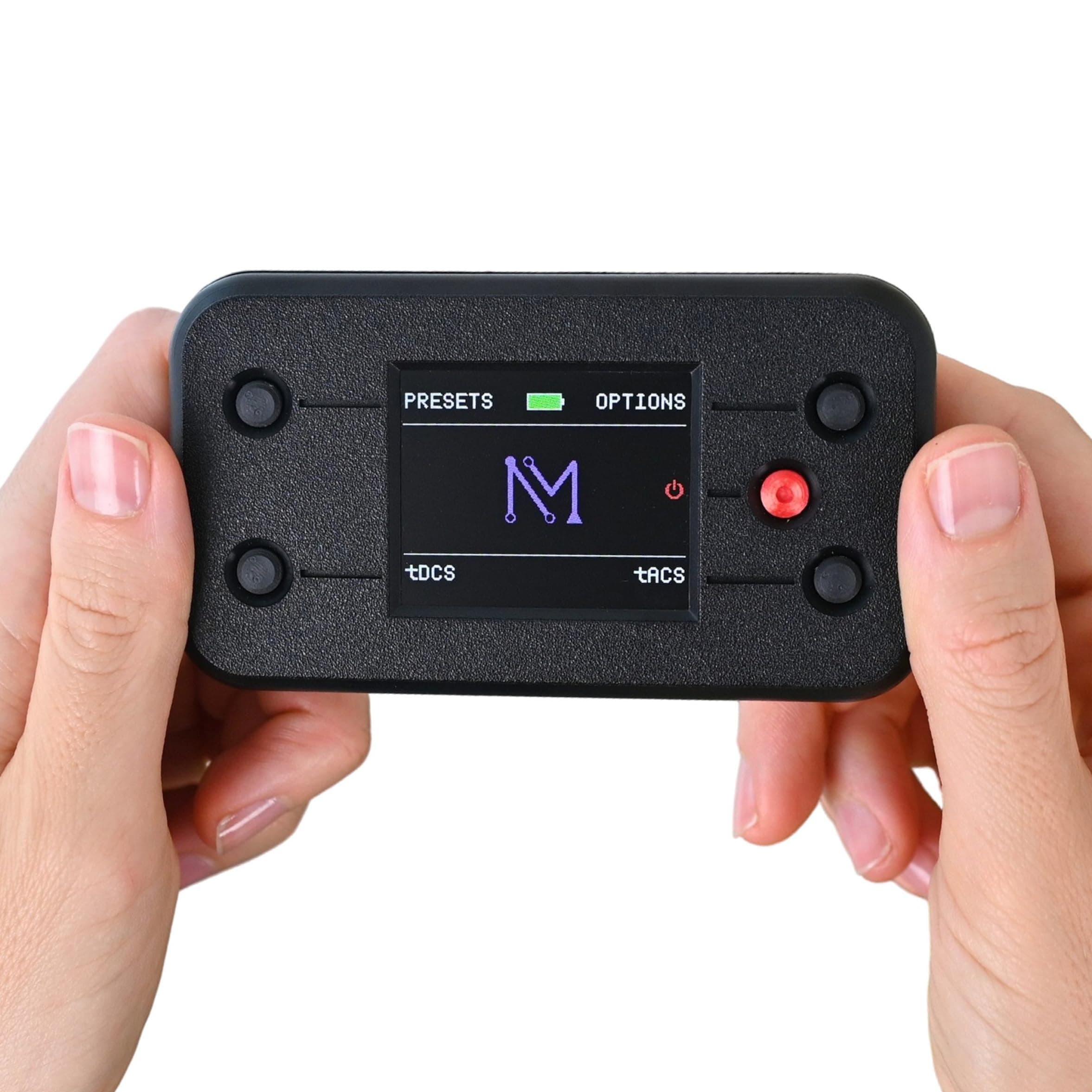 NeuroMyst Pro tDCS Device Kit - Dual DC + AC Modes, Broad Dose (4 mA), Rechargeable, Bonus Case