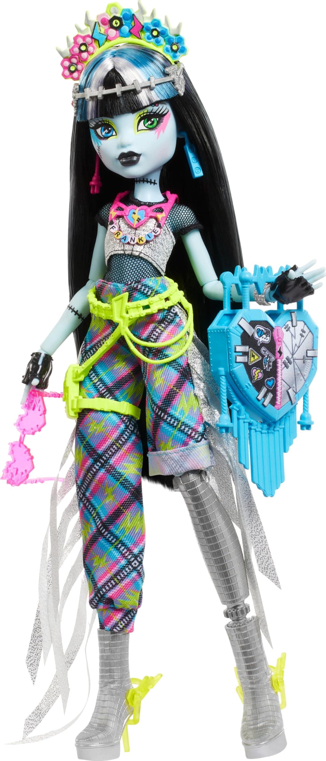 Monster Fest Doll, Frankie Stein with Glam Outfit & Festival Themed Accessories Like Snacks, Band Poster, Statement Bag & More