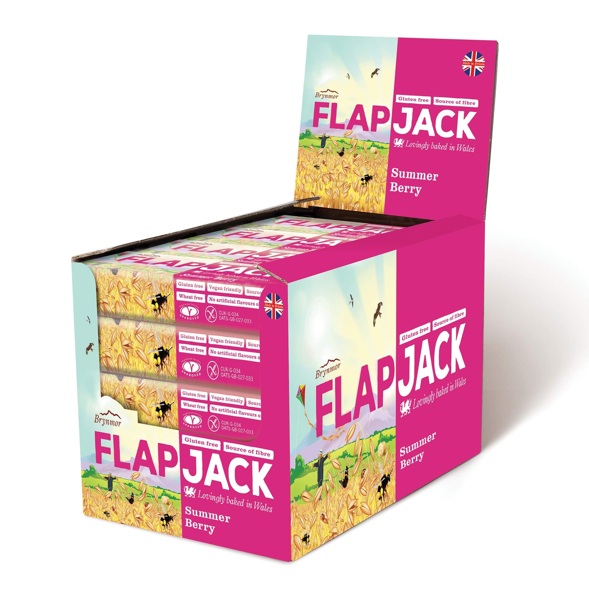 Brynmor Summer Berry Flapjack, 20 x 80g Individually Wrapped Bars, A Perfect Treat For Snack Time