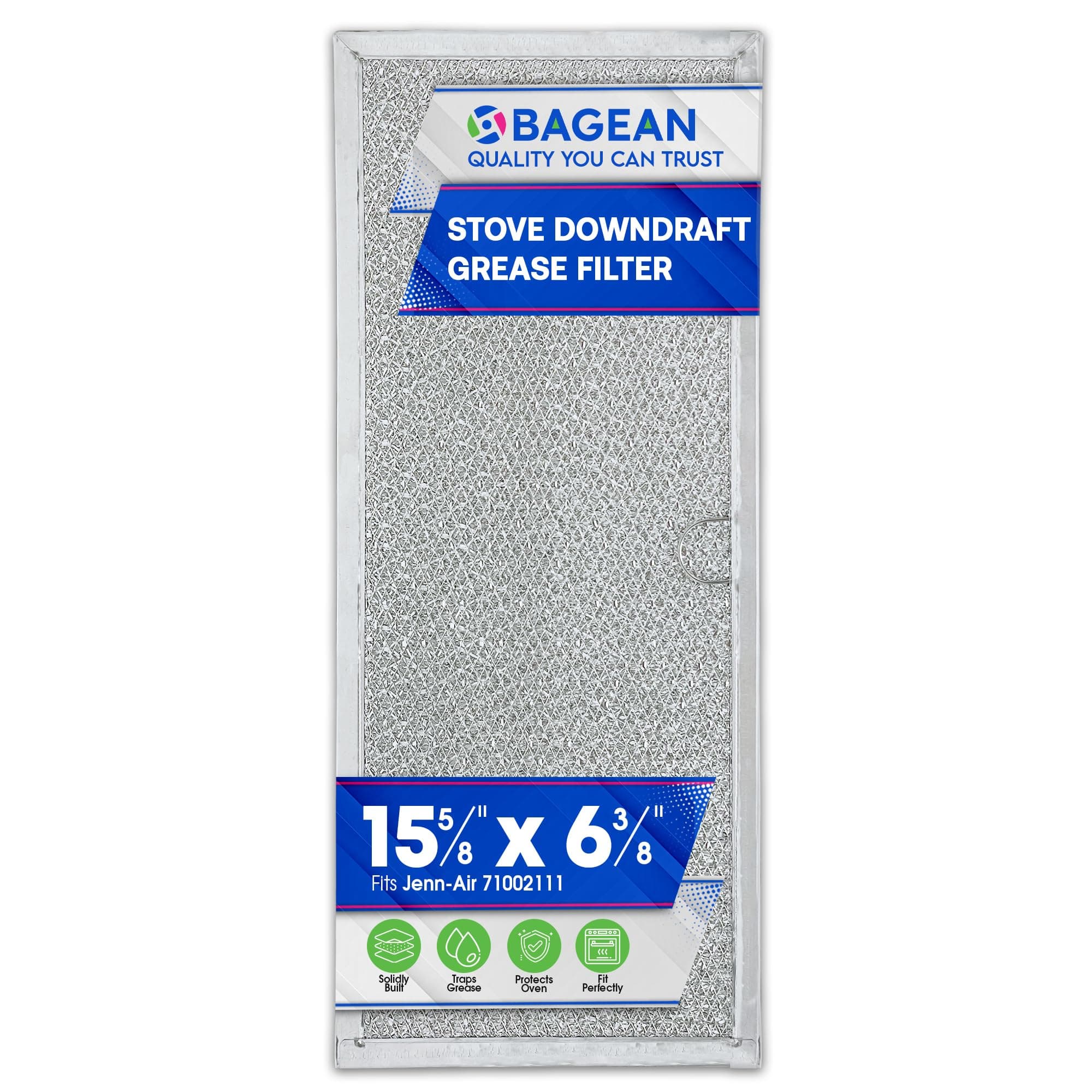 Bagean Downdraft Stovetop Filter Replacement 15.60” x 6.40” - 71002111 Fits Jenn Air Downdraft Grease Filter - Range Oven Filters for Jennair Vent Protects the Stove Fan & Filters the Air (1-Pack)