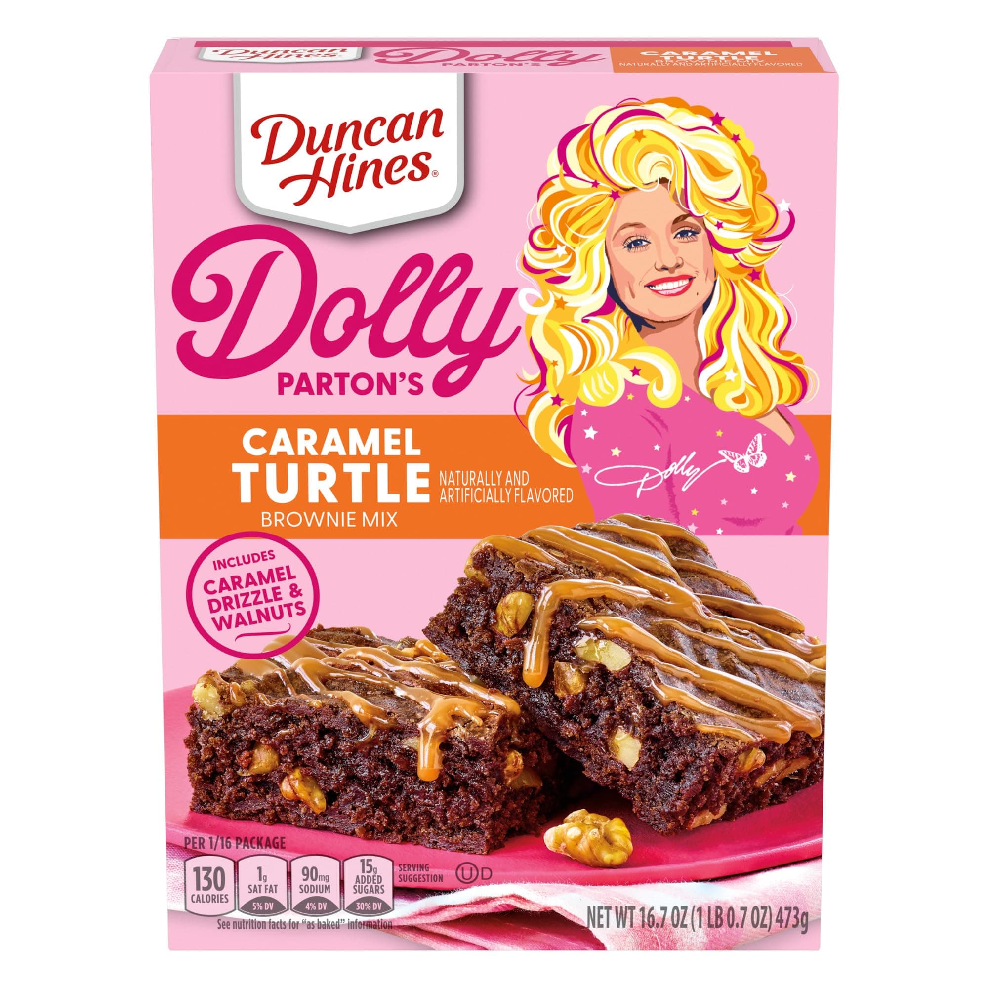 Duncan Hines Brownie Mix, Caramel Turtle Flavored, Valentine's Day Baking, 16.7 oz.