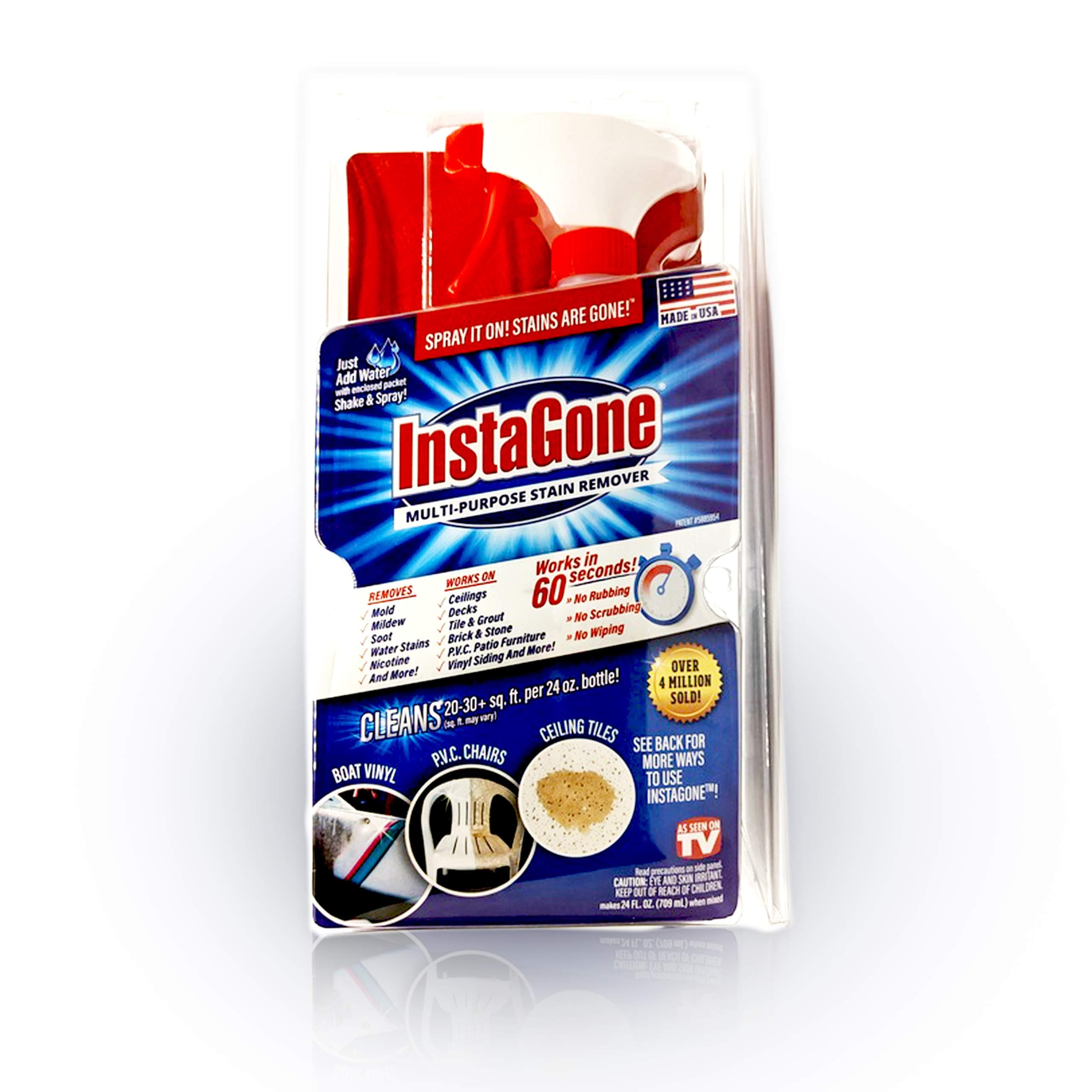 Instagone, Cleaning Supplies, All Purpose Cleaner, Trial Size, Includes 24 oz Bottle, Trigger Sprayer and 0.8oz Packet for Mixing, Easy to Use Spray Bottle, Household Cleaning, Multipurpose Cleaner