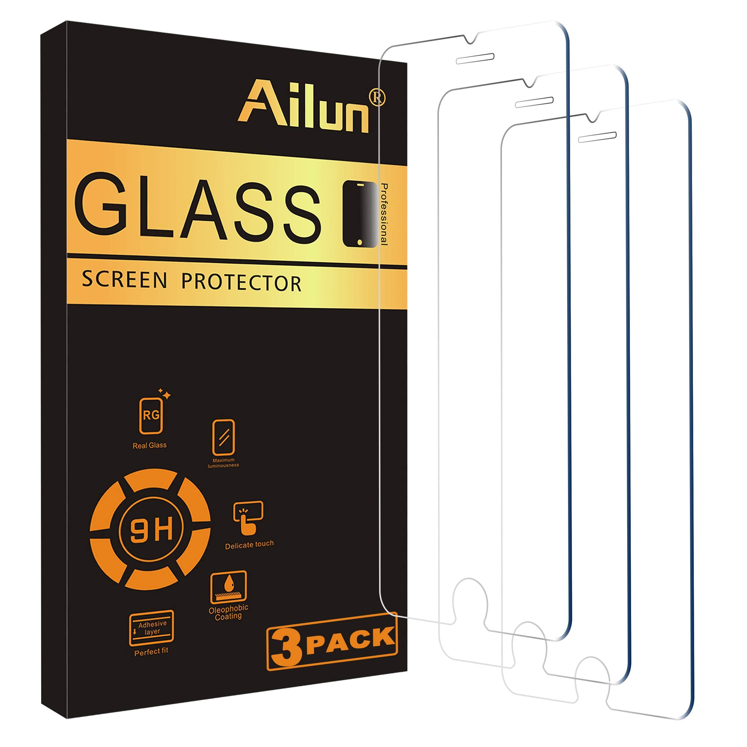 Ailun Screen Protector for iPhone 8,7,6s,6, 4.7-Inch,[3 Pack] 2.5D Edge Tempered Glass,Case Friendly