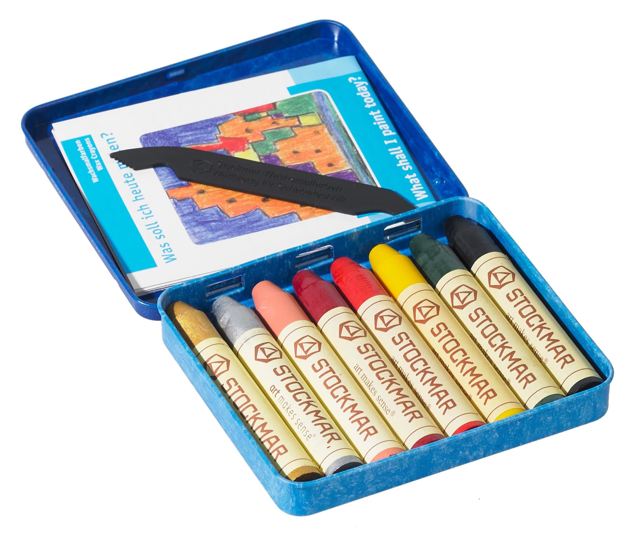 Stockmar Beeswax Stick Crayons 8 Supplementary Colors Tin
