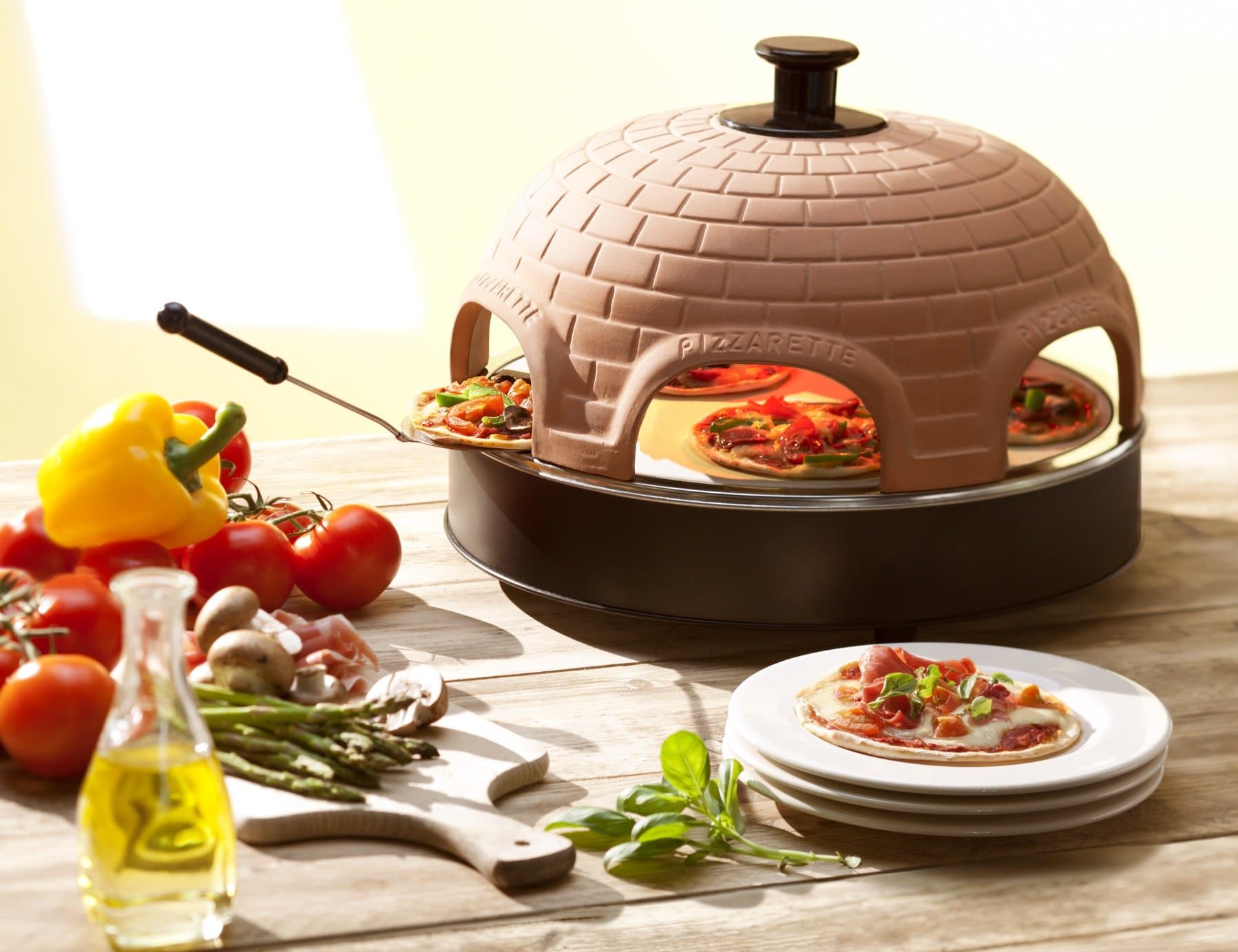 Pizzarette – “The World’s Funnest Pizza Oven” – 6 Person Model with True Cooking Stone – Countertop Pizza Oven – Europe’s fav Tabletop Mini Pizza Oven Now Available In The USA