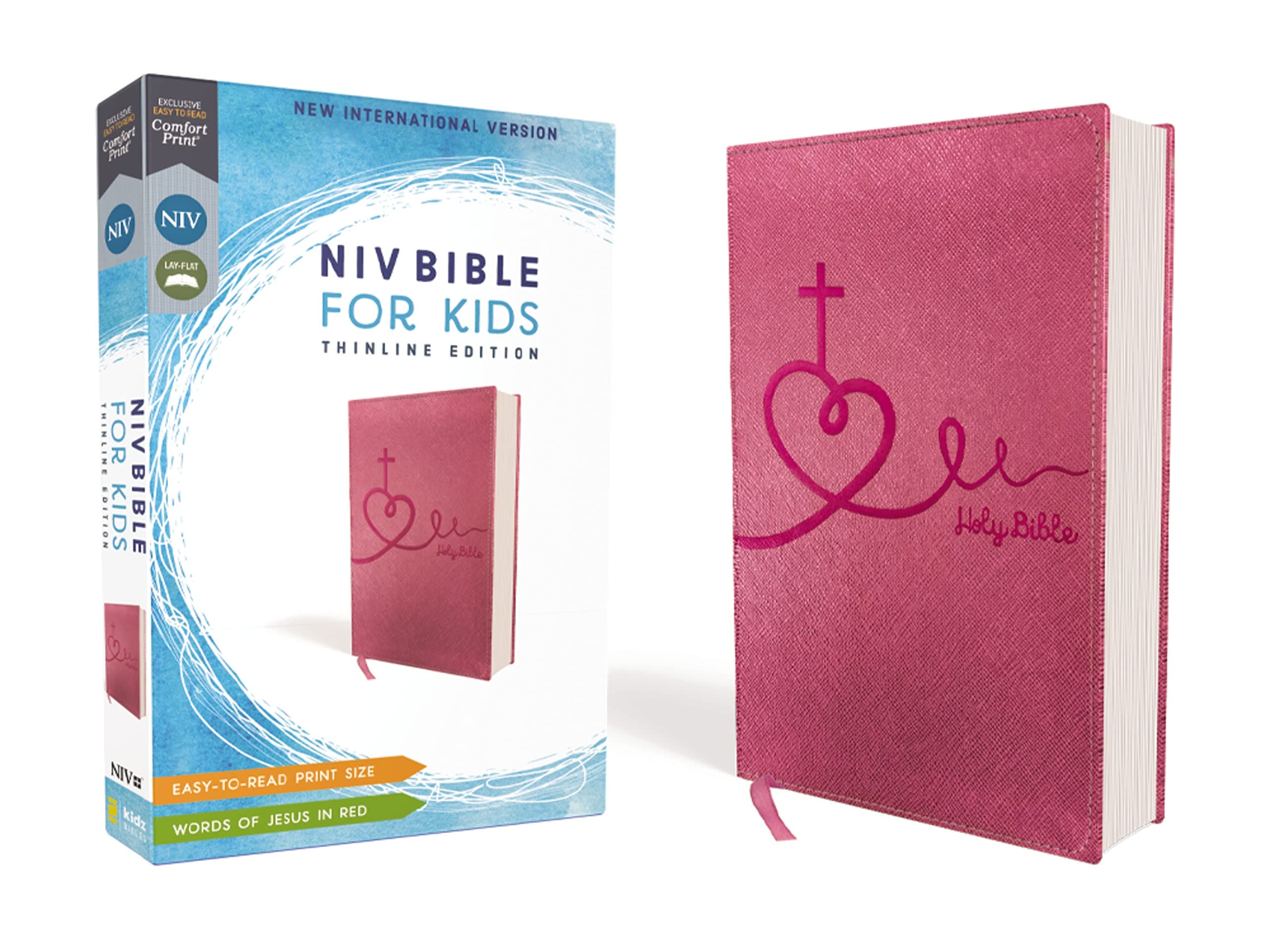 Holy Bible: New International Version, Pink, Leathersoft, Thinline Edition, For Kids Leather Bound – October 9, 2018
