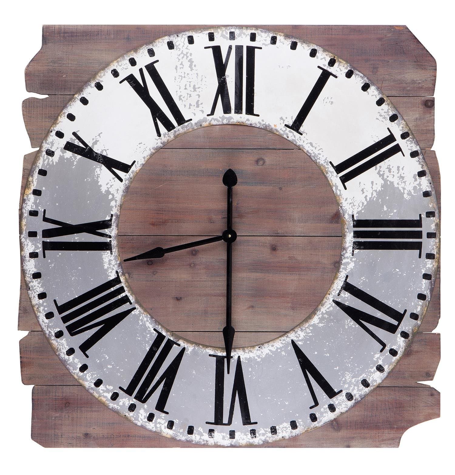 Hollyberry Home Olde Barn Clock, Wood, Multicolour, 108.5 x 10 x 108.5 cm