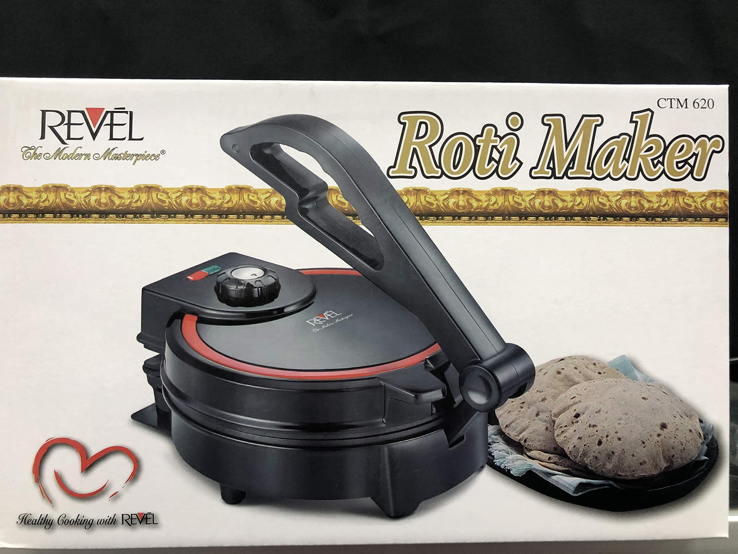 Revel Electric Non-Stick Roti, Tortilla, and Flatbread Maker with Temperature Control -CTM 620 (120-volt)