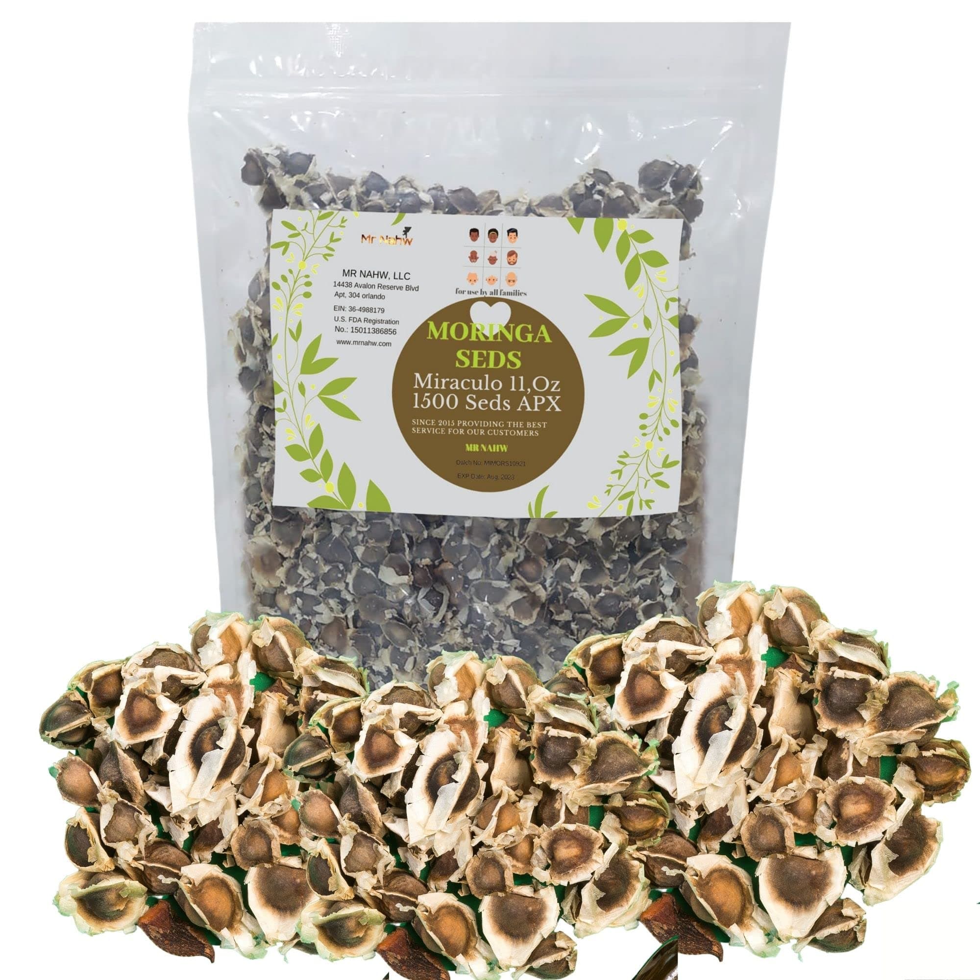 Moringa seeds 1500 Apx Moringa Oleifera Dried Seeds Pack | Nutrition Antioxidant and Anti Inflammatory Drumstick Tree Comible Seeds | Rich in Vitamins, Minerals, Proteins, Potassium. (1500 Moringa S.)