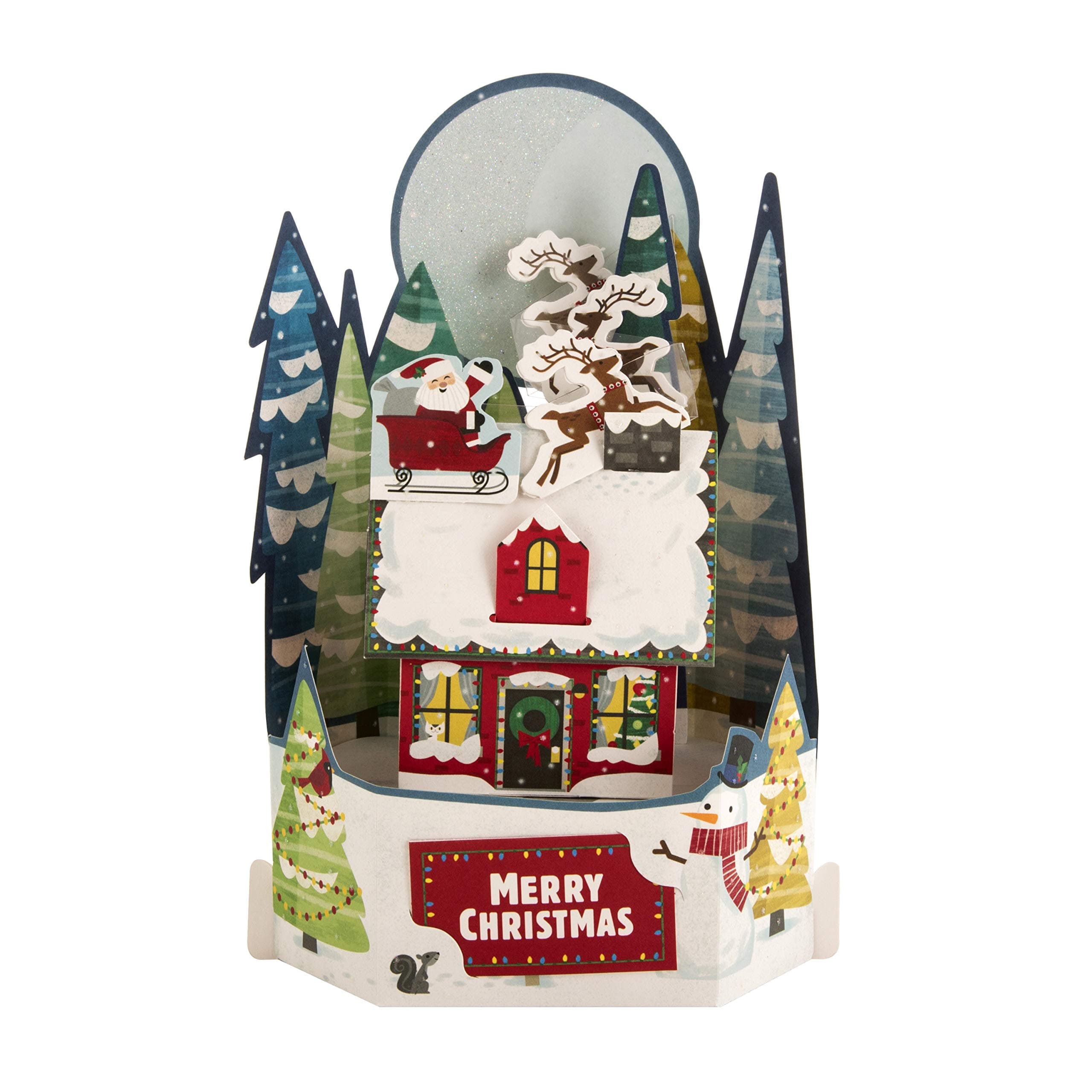 Paper Wonder Christmas Card - 3D Pop-Up Santa Village Scene Design