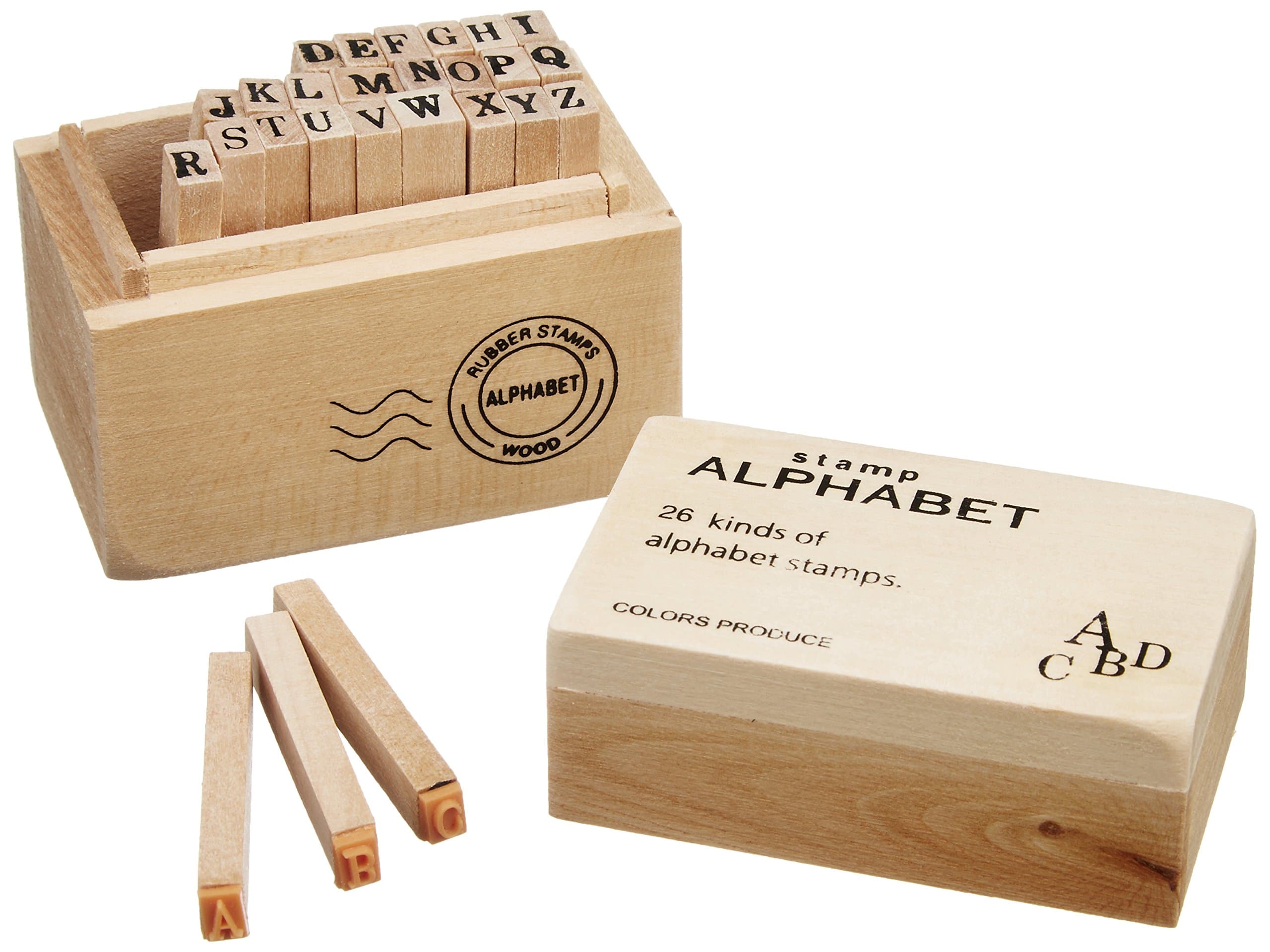 Wood stamp set box stamp alphabet S cute Maruwa trade