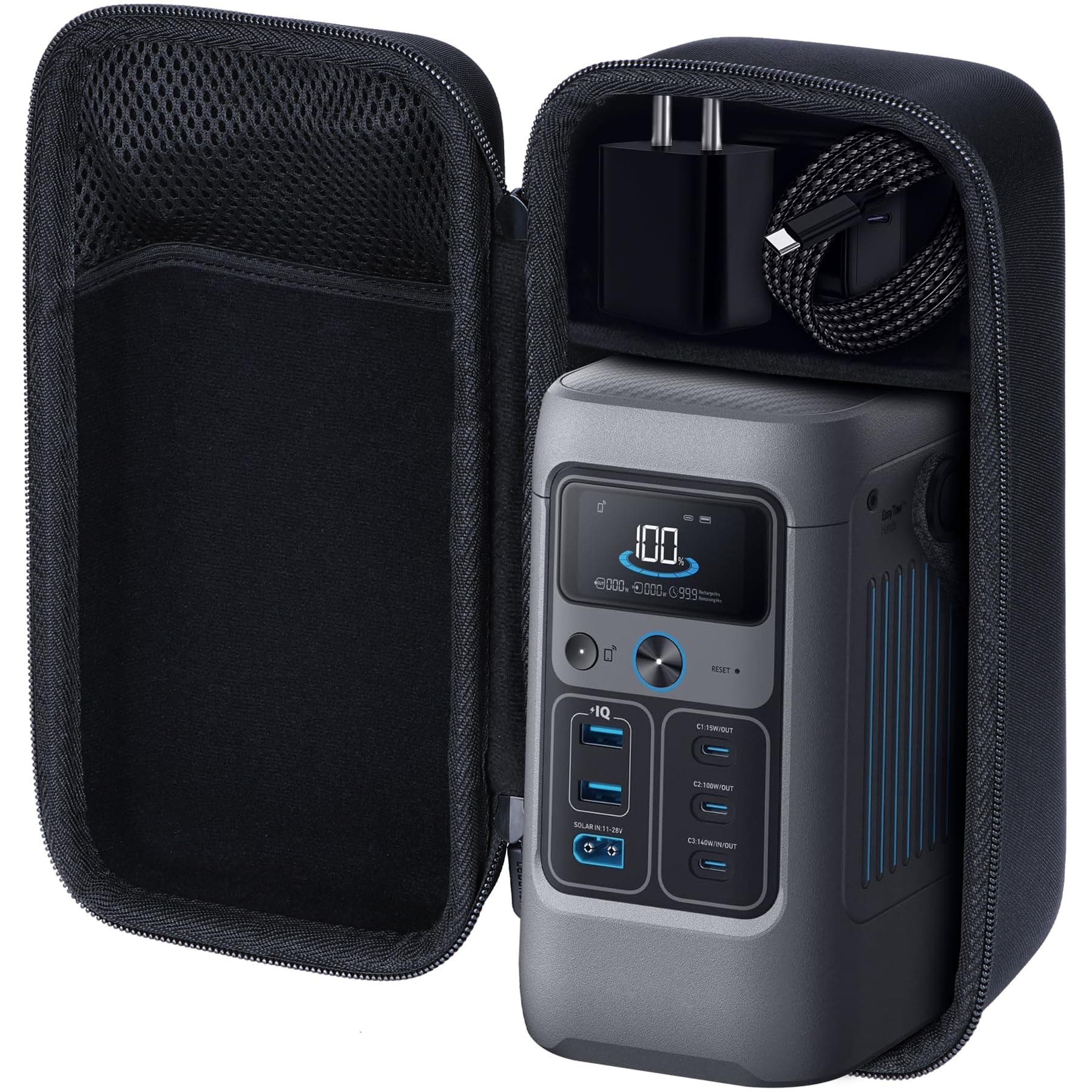 Storage Case Compatible with Anker SOLIX C200 DC Power Bank Station 60,000mAh 192Wh Portable Power Station 200W Solar Generator
