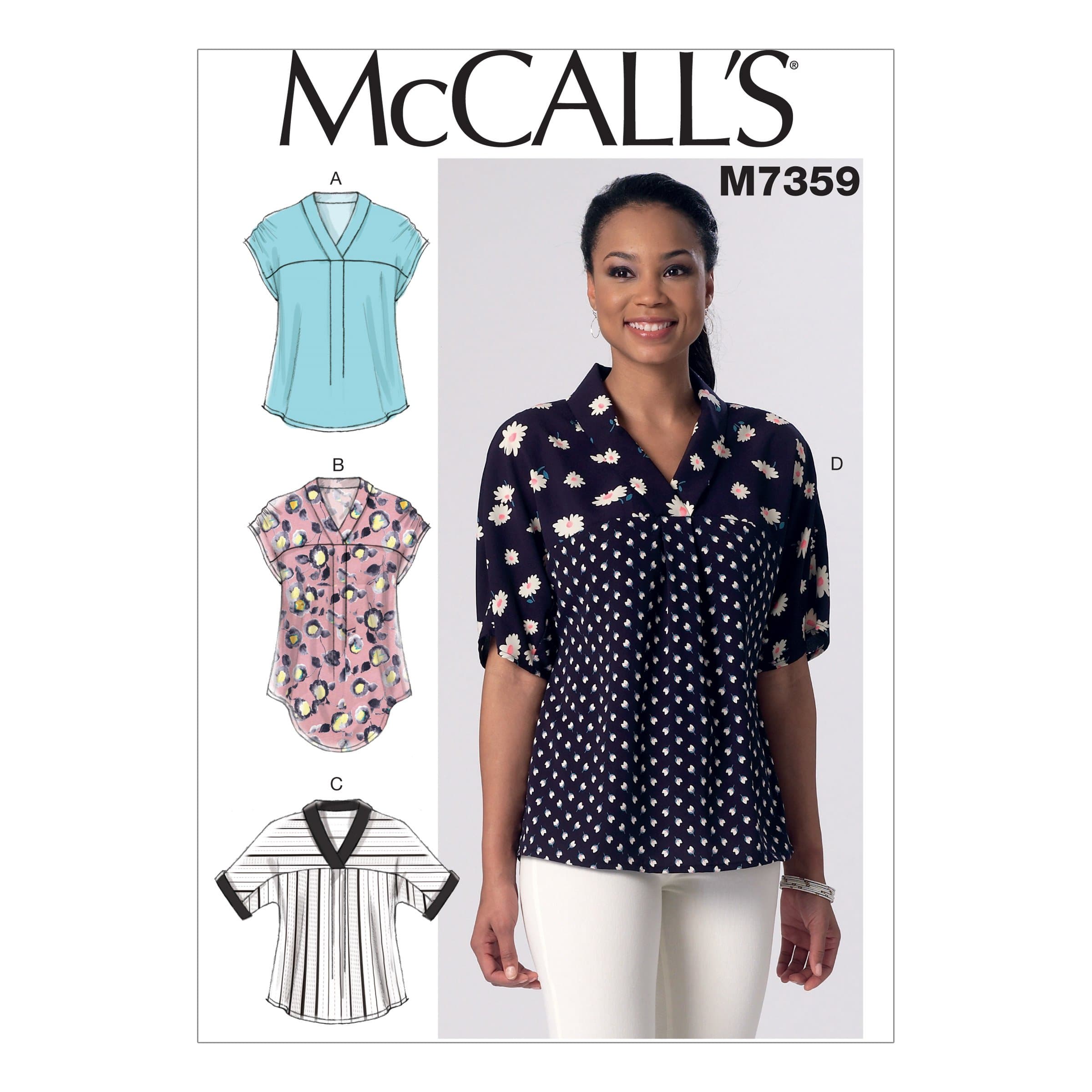 McCall'sPatterns 7359 Y,Misses Tops,Sizes XSM-MED, Y (X Small-Medium)