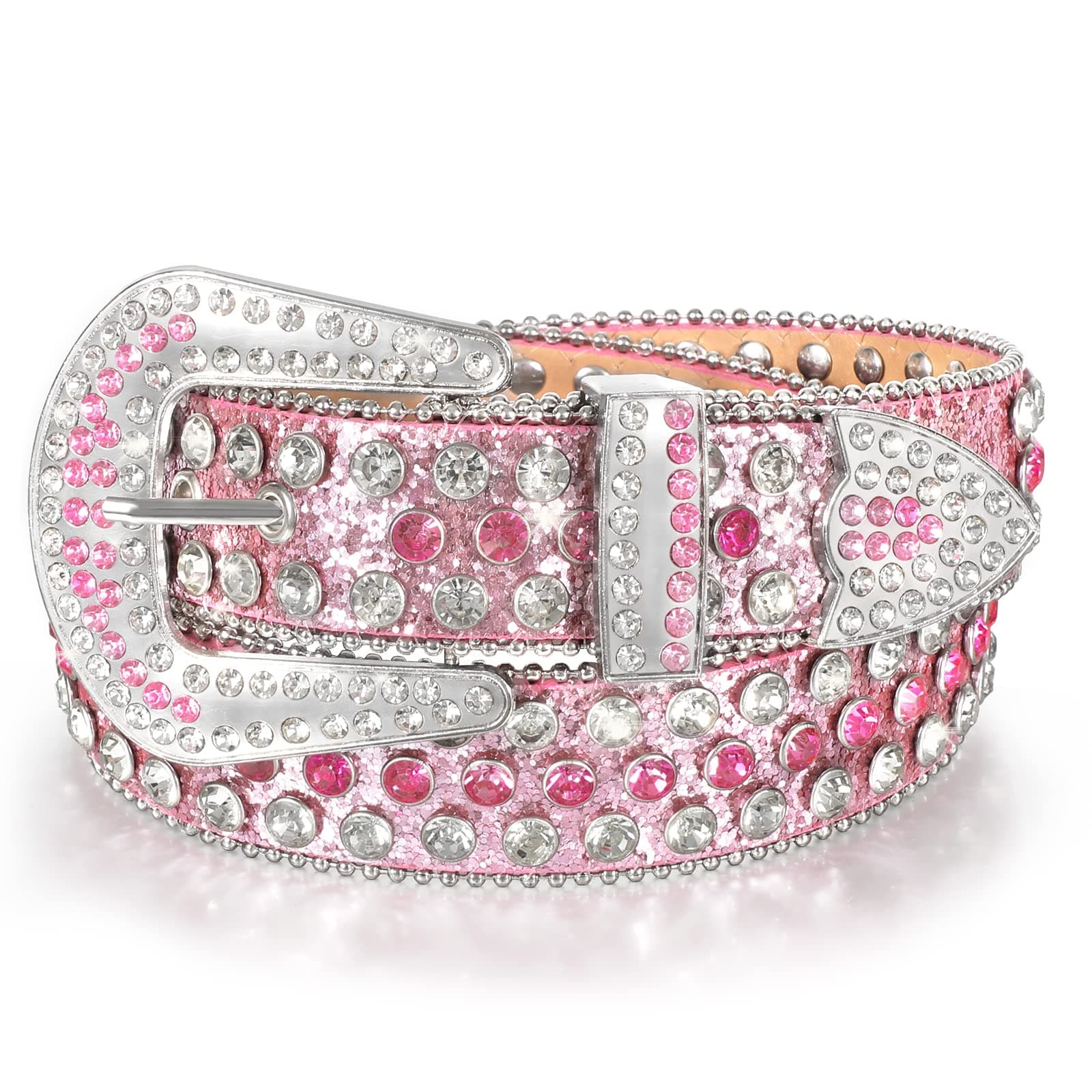 Women Men Rhinestones Belt,Bling Western Cowgirl Cowboy Studded Leather Belt Diamond Waist Belt for Jeans Pants