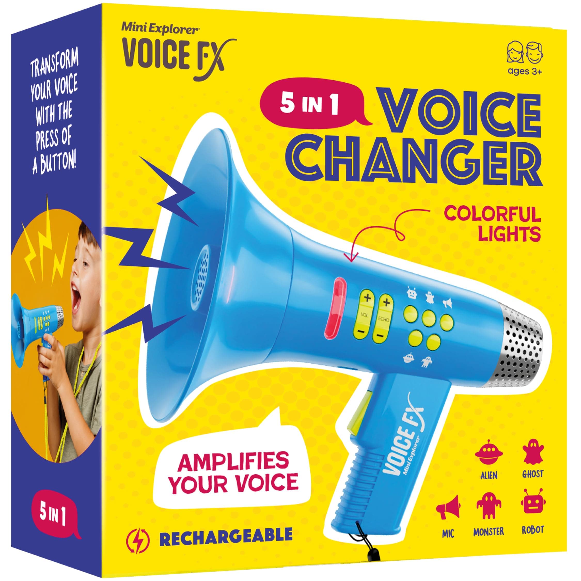 Mini Explorer Voice Changer for Kids - Gifts for Kids - Voice Changing Device for Boys & Girls Ages 3-8+ Olds - Birthday Gifts for 3, 4, 5, 7, 8 Year Old Boy - Outdoor Toys Gift Ideas for Kid, Toddler