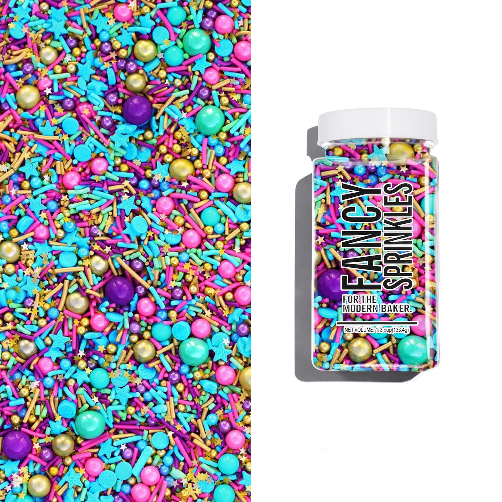 Fancy Sprinkles Professional Series for Decoration Only Limited Edition Amazon Exclusive LOL! Sprinkles, Pink/Teal/Rainbow/Gold Mix (0.5c)