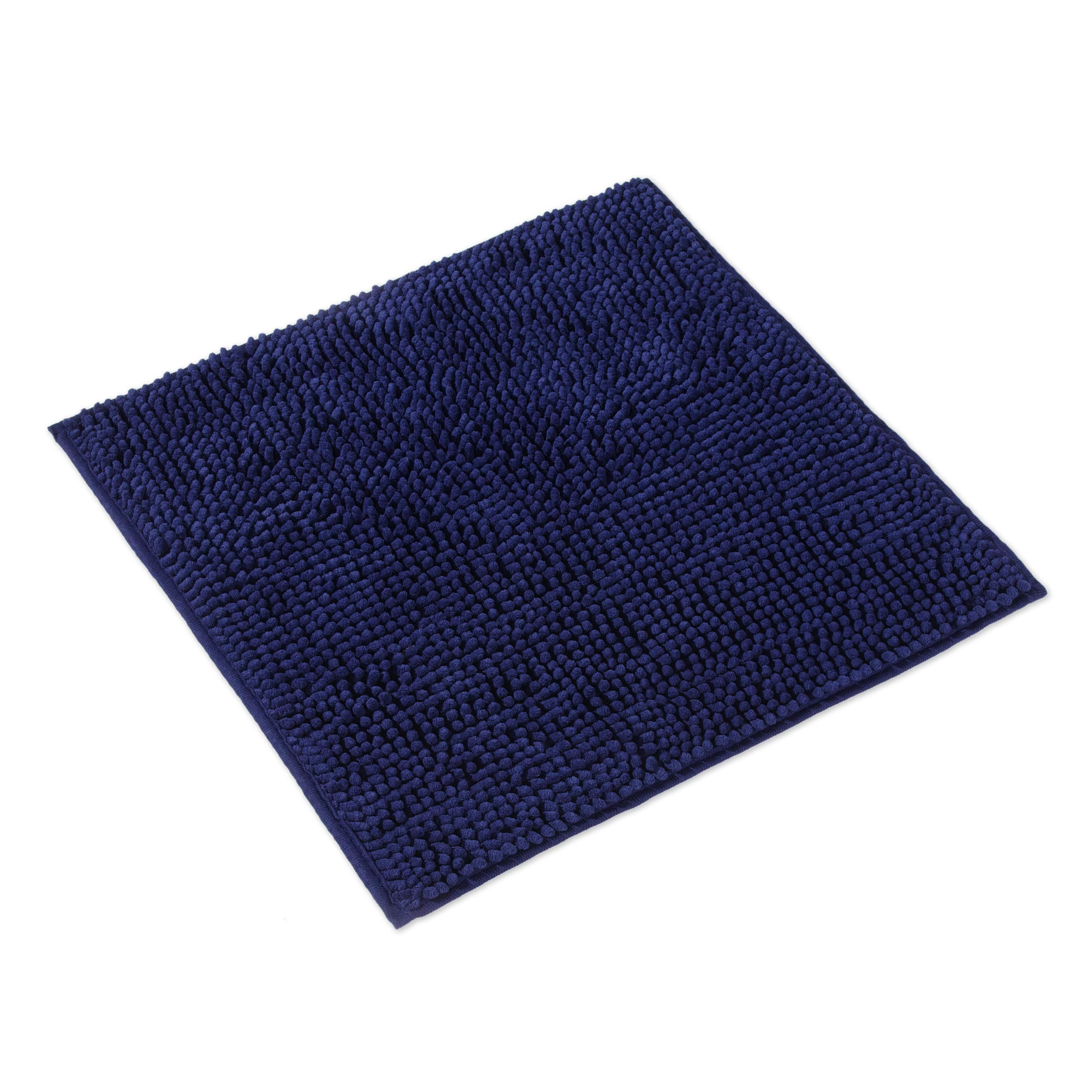 WohnDirect Bath Mat, Bathroom Rug can be Combined into a Set, Non-Slip and Washable, Bath Mat, Toilet Set, Bath Mat, Colour variations possible -> Due to different calibration of monitors, there may be slight differences in colour between patterns and carpets., dark blue, 45x45cm OHNE WC Ausschnitt