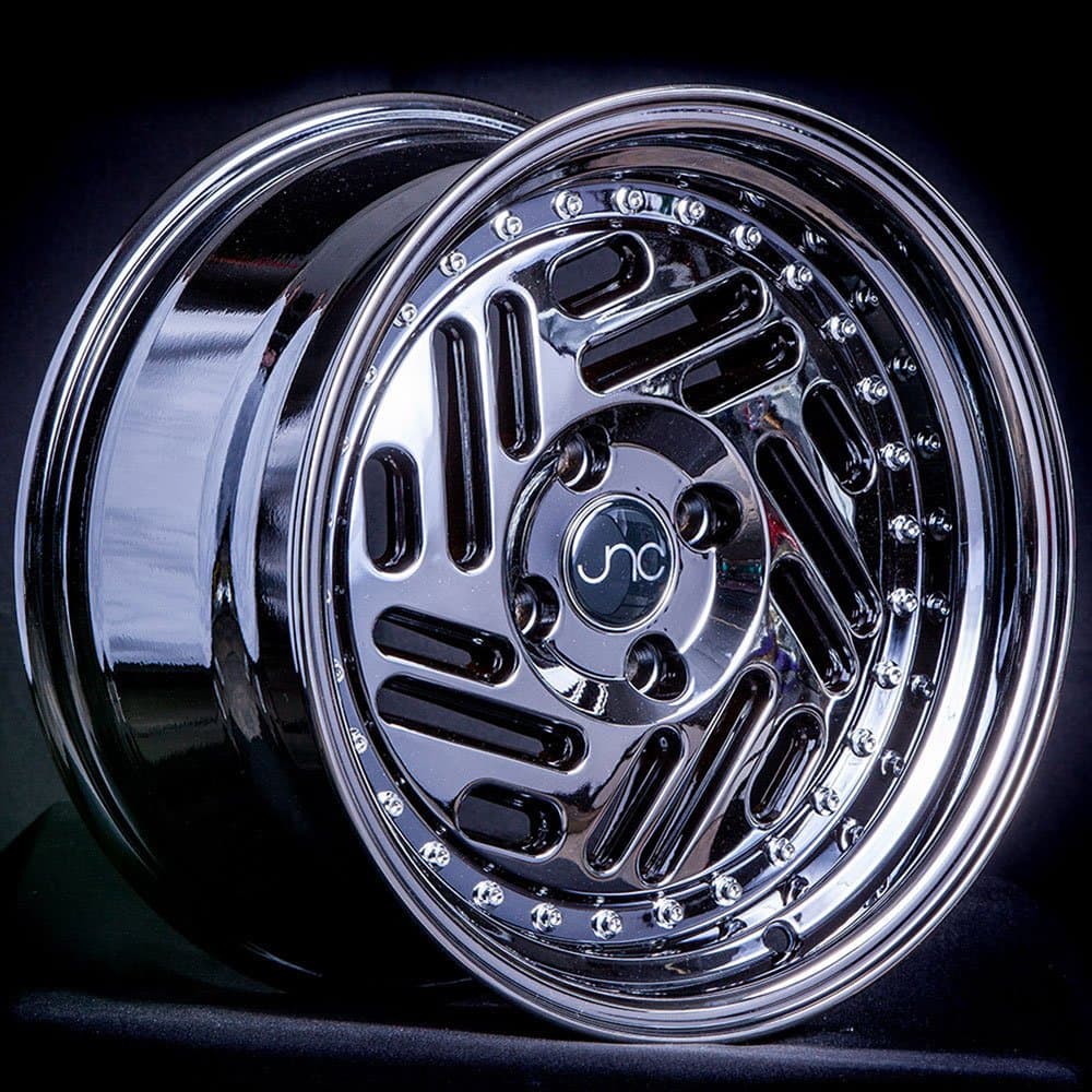 JNC Wheels - 15" JNC035 Black Chrome Rim - 4x100-15x8 inch (1 Single Wheel Only)
