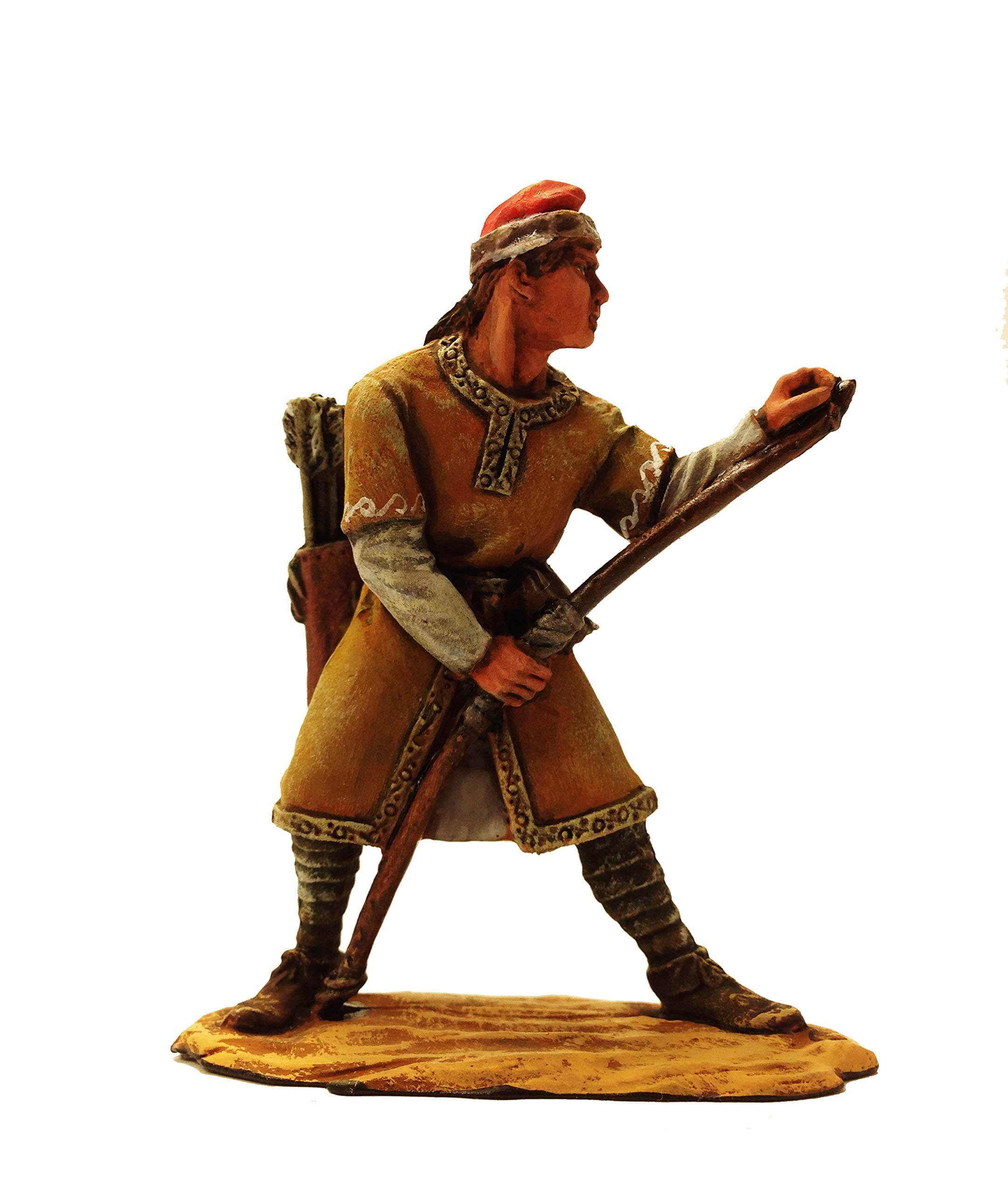 Norman Archer IX-XI Century Hand Painted Tin Metal 54mm Action Figures Toy Soldiers Size 1/32 Scale for Home Décor Accents Collectible Figurines Item #P7