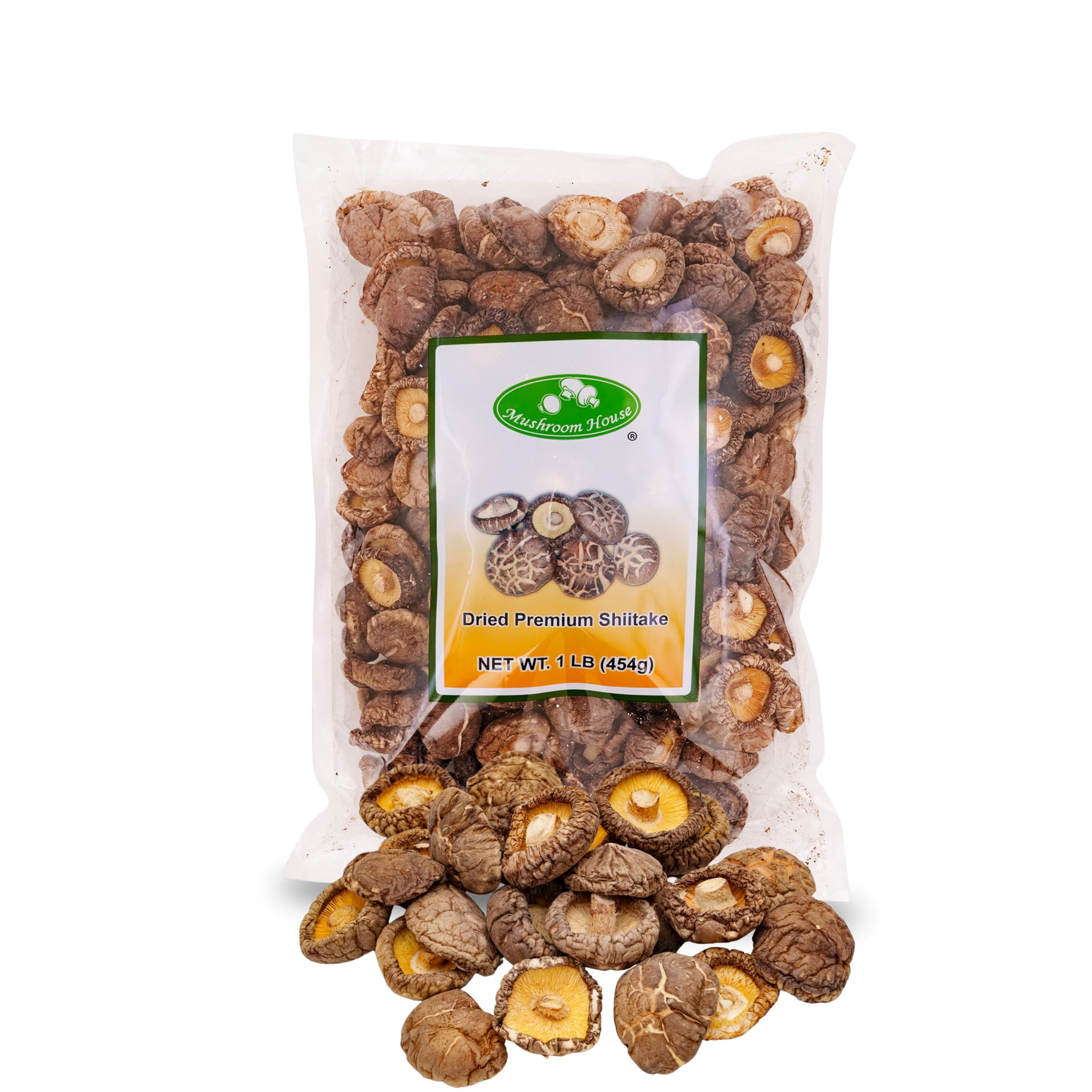Amazon Title: Mushroom House Dried Shiitake Premium Mushrooms, Whole, 16 oz - Naturally Dried, Rich Umami Flavor - Ideal for Stir-Fries, Soups, Ramen, Stews, and More - Long Shelf Life, Clean and Ready for Cooking