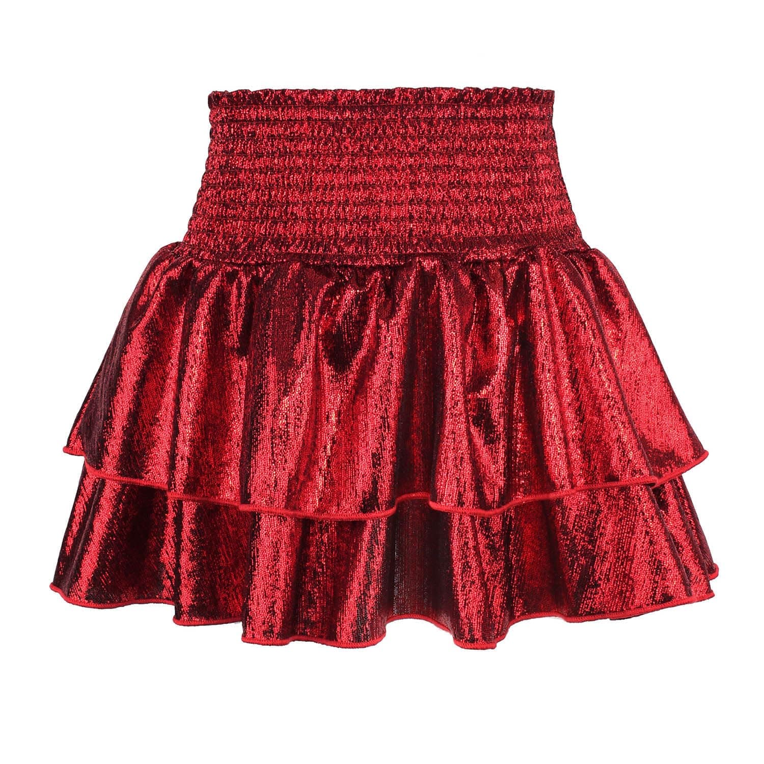 JESKIDS Girls Metallic Skirts Shiny Sparkly Sequin Cheerleaders Skirt