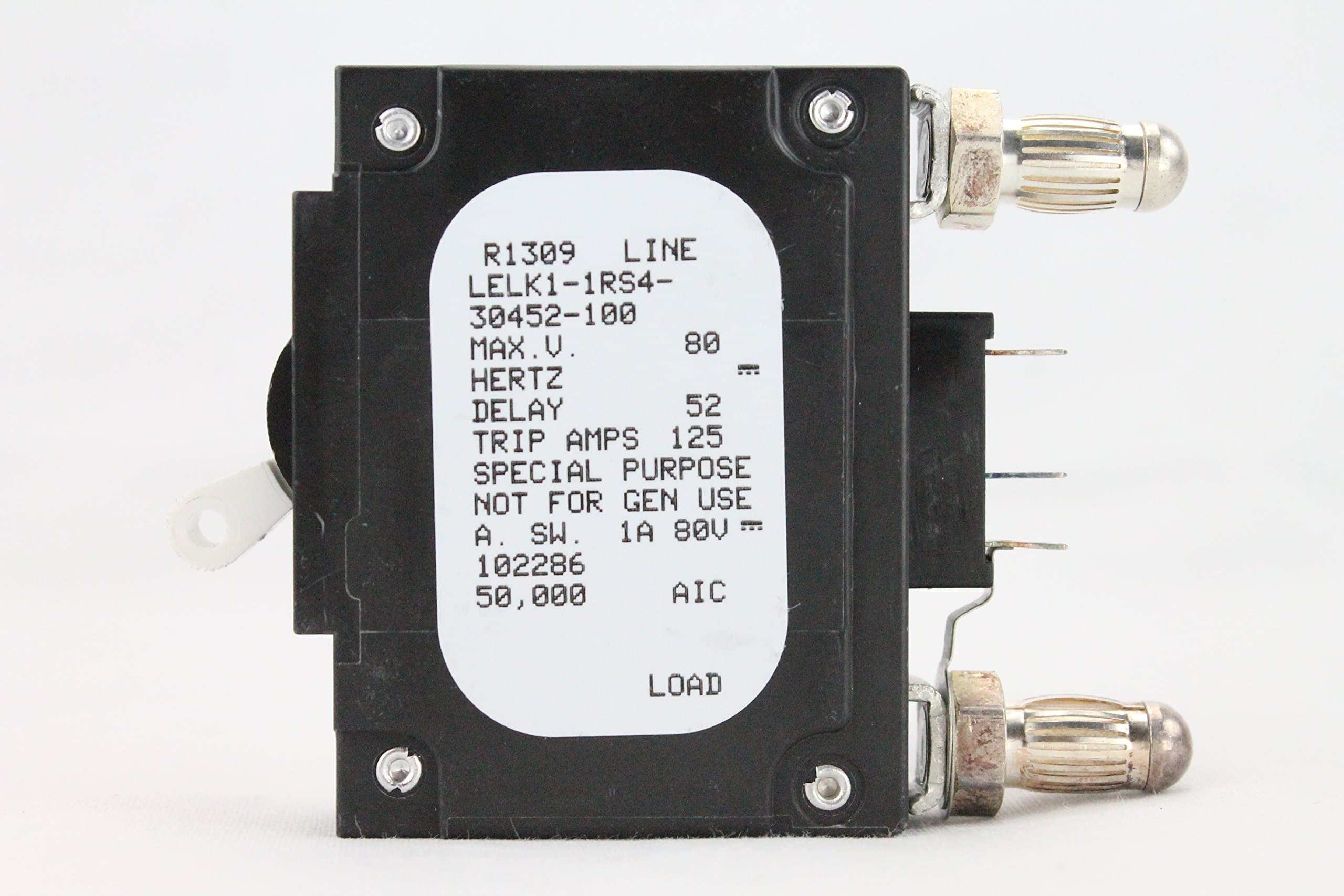 AIRPAX 100 AMP DC BULLET BREAKER, WHITE TOGGLE, LELK1-1RS4-30452-100