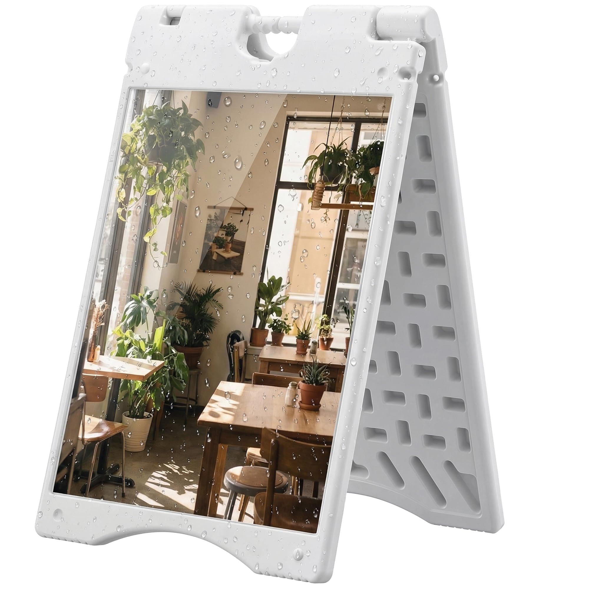 Vinsetto A Frame Sandwich Board Signs Outdoor 22" x 28" Sidewalk Sign with Weighted Tank & Weatherproof Design, White