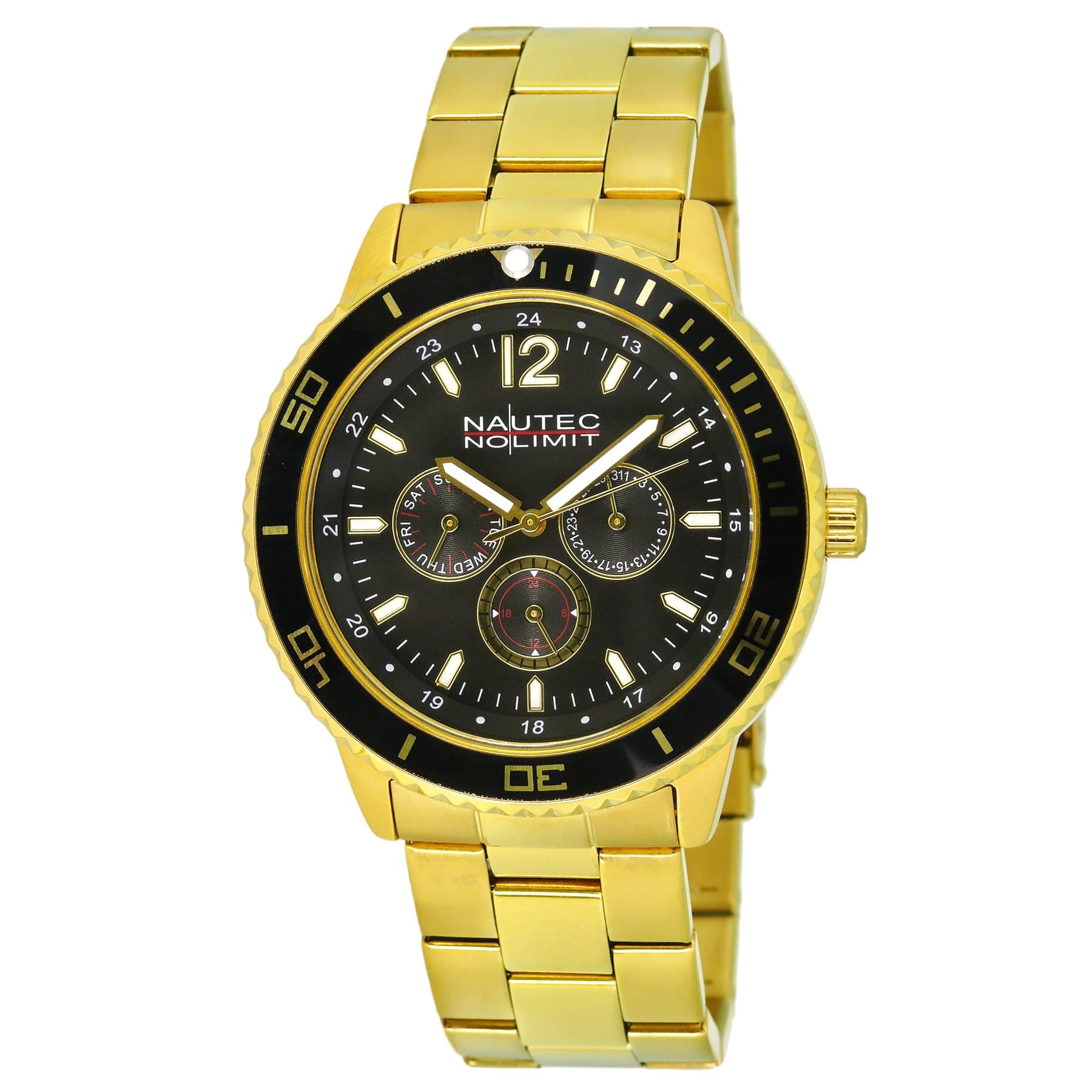 Men's Quartz Watch Analogue Display and Stainless Steel Strap GLAC-QZ-GDGD-BK