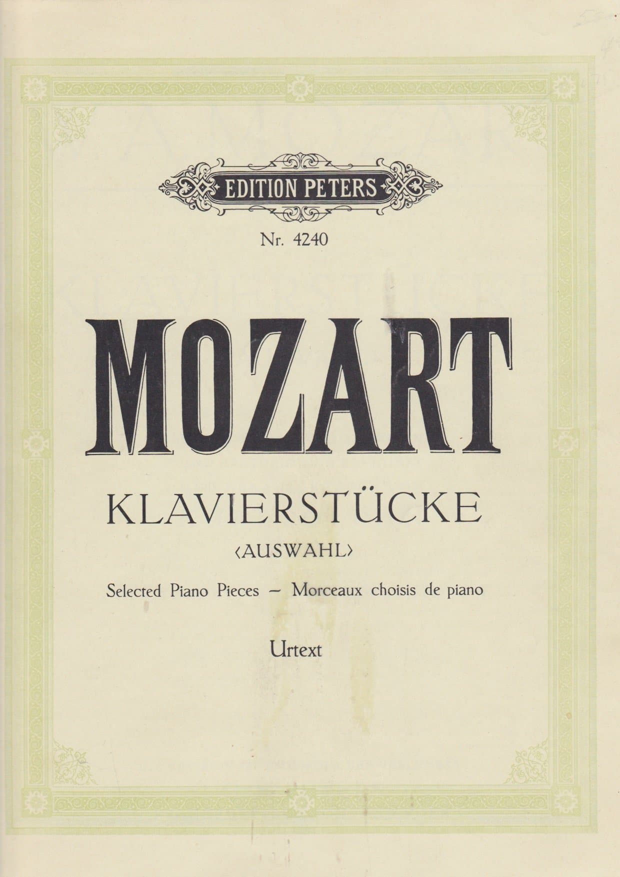 Klavierstücke nach den Autographen und Erstdrucken revidiert und herausgegeben von Kurt Soldan. Fingersatz von Otto Weinreich