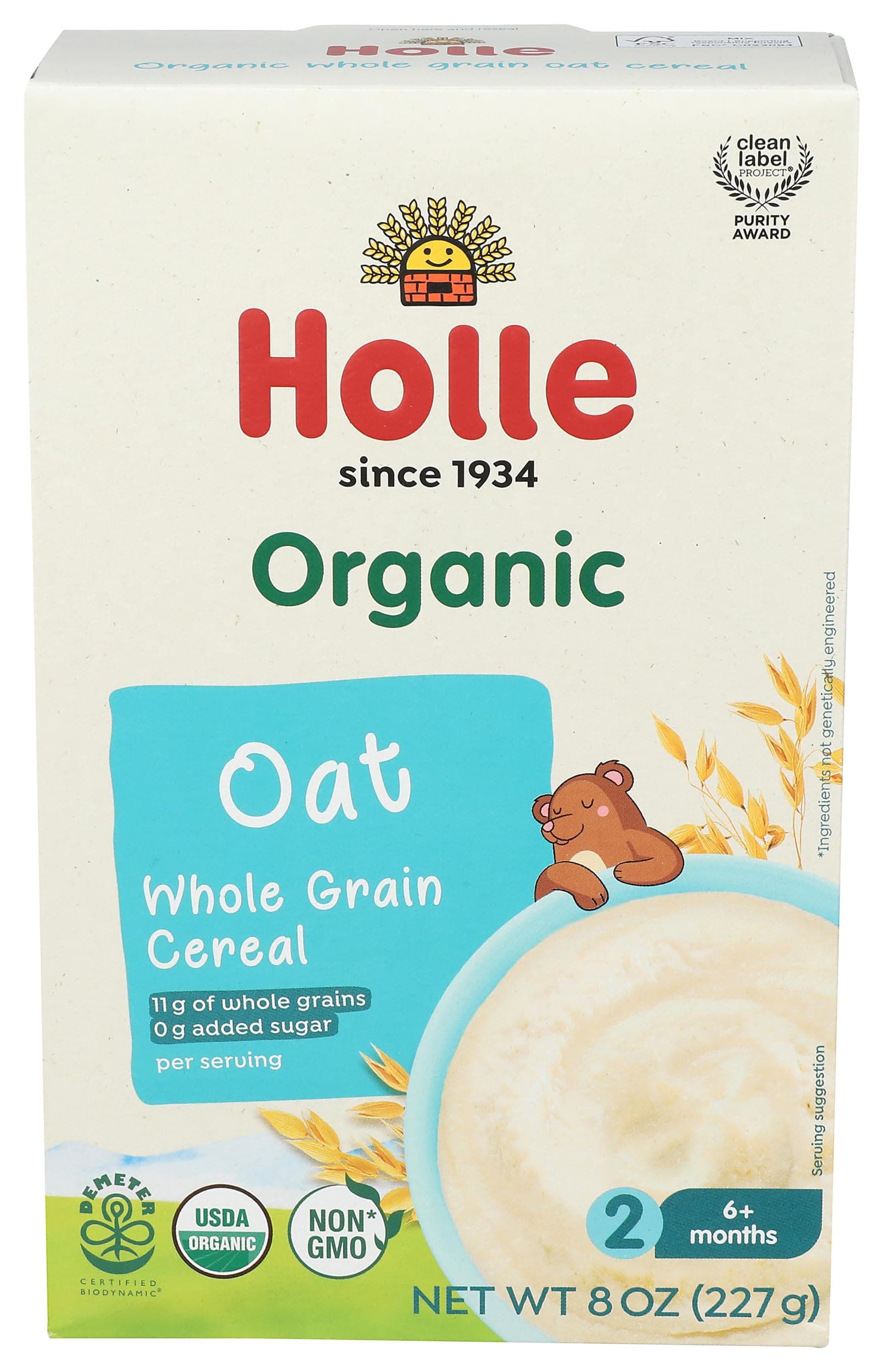 Organic Wholegrain Oat Cereal, 8 OZ