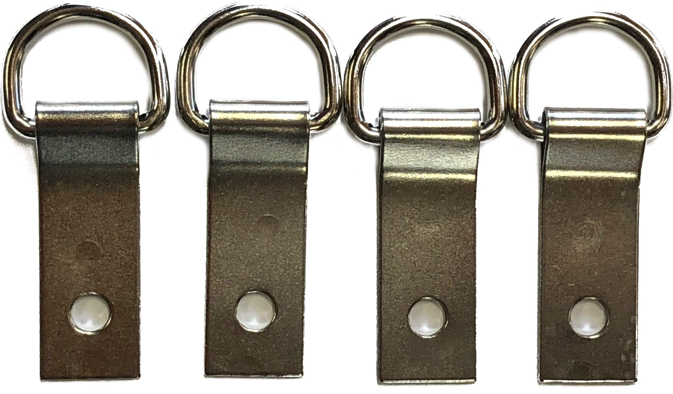 Outfitters Supply Saddle Concho Clip with Dee Ring - 5/8" Dee Ring with 1-1/2" Clip - Nickel Plated Steel - 4 Pack