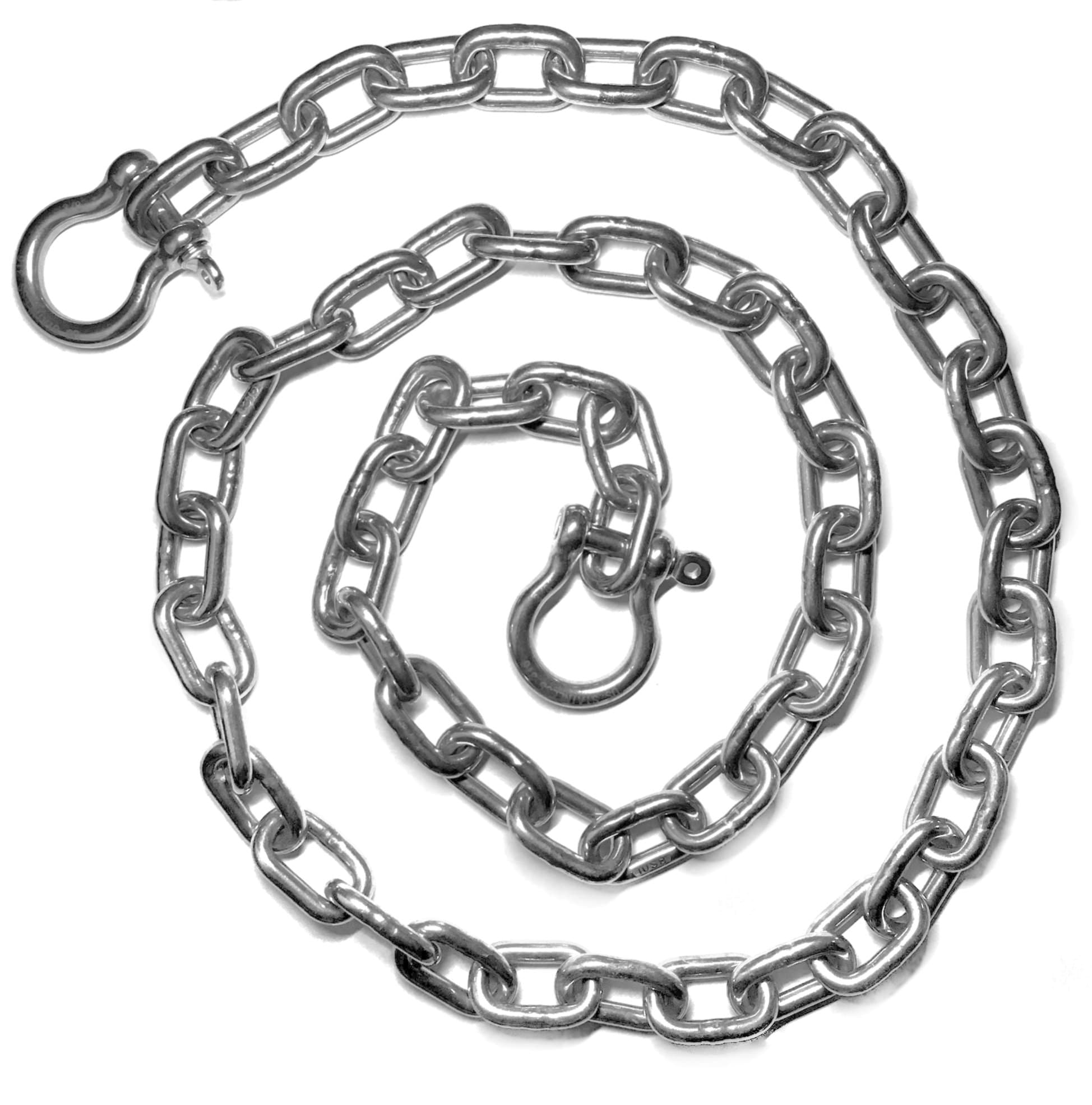 US Stainless 5/16" (8mm) AISI 316 Anchor Chain with 3/8" (10mm) Shackles