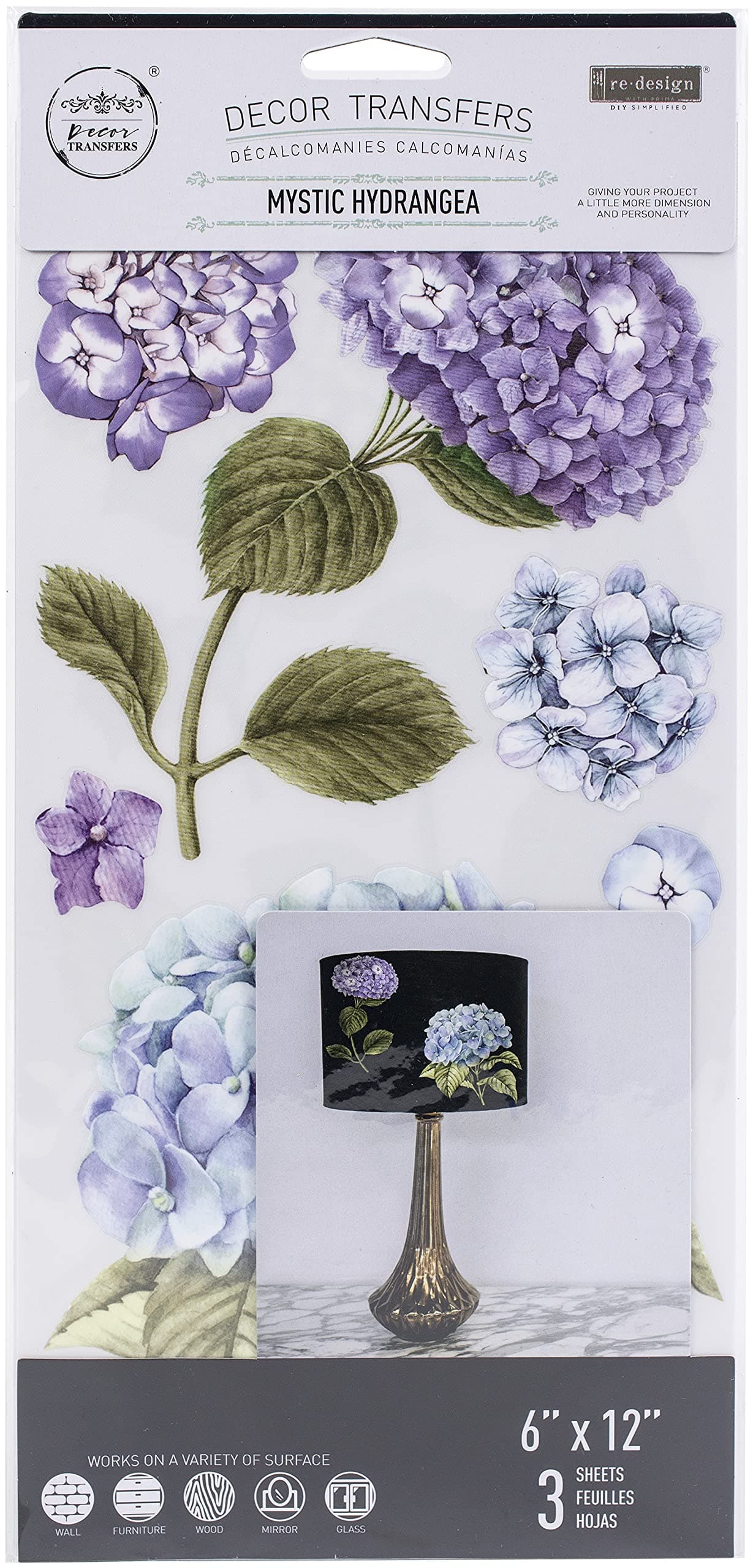 Re-Design by Prima Decor Transfers 6" x 12" Mystic Hydrangea
