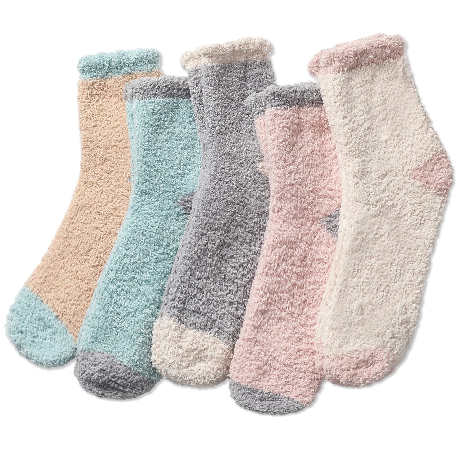 5 Pairs Fuzzy Socks - Fuzzy Socks for Women, Cozy Fluffy Socks Slipper Socks Microfiber Sleeping Socks Super Soft Winter Socks Fuzzy Womens Socks Womens Fuzzy Socks