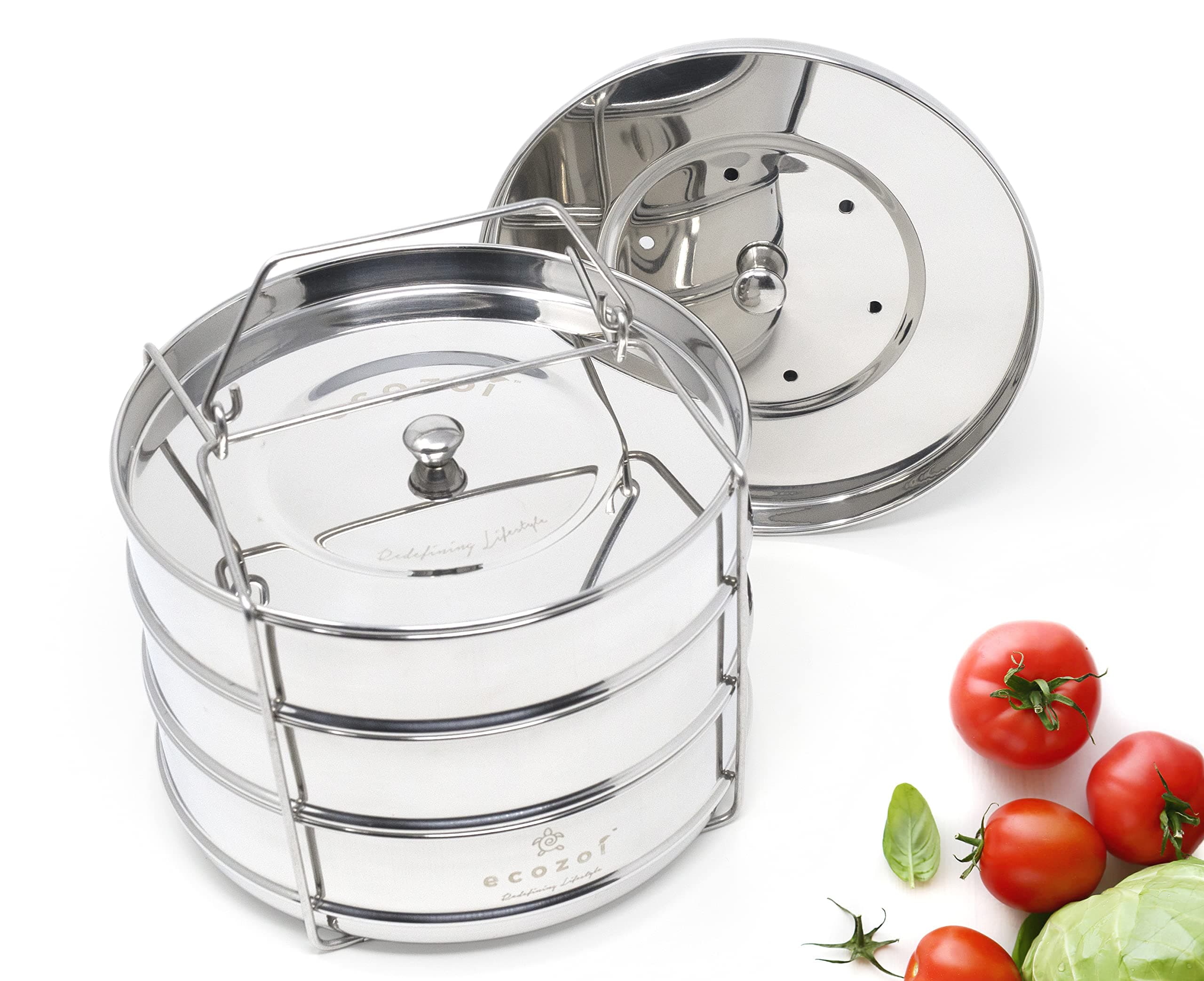 Ecozoi Stainless Steel Instant Pot Insert Pans - 3 Tier