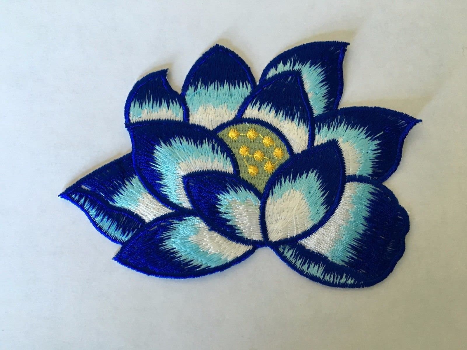 Sew on & iron on patches(Lotus flower-blue)