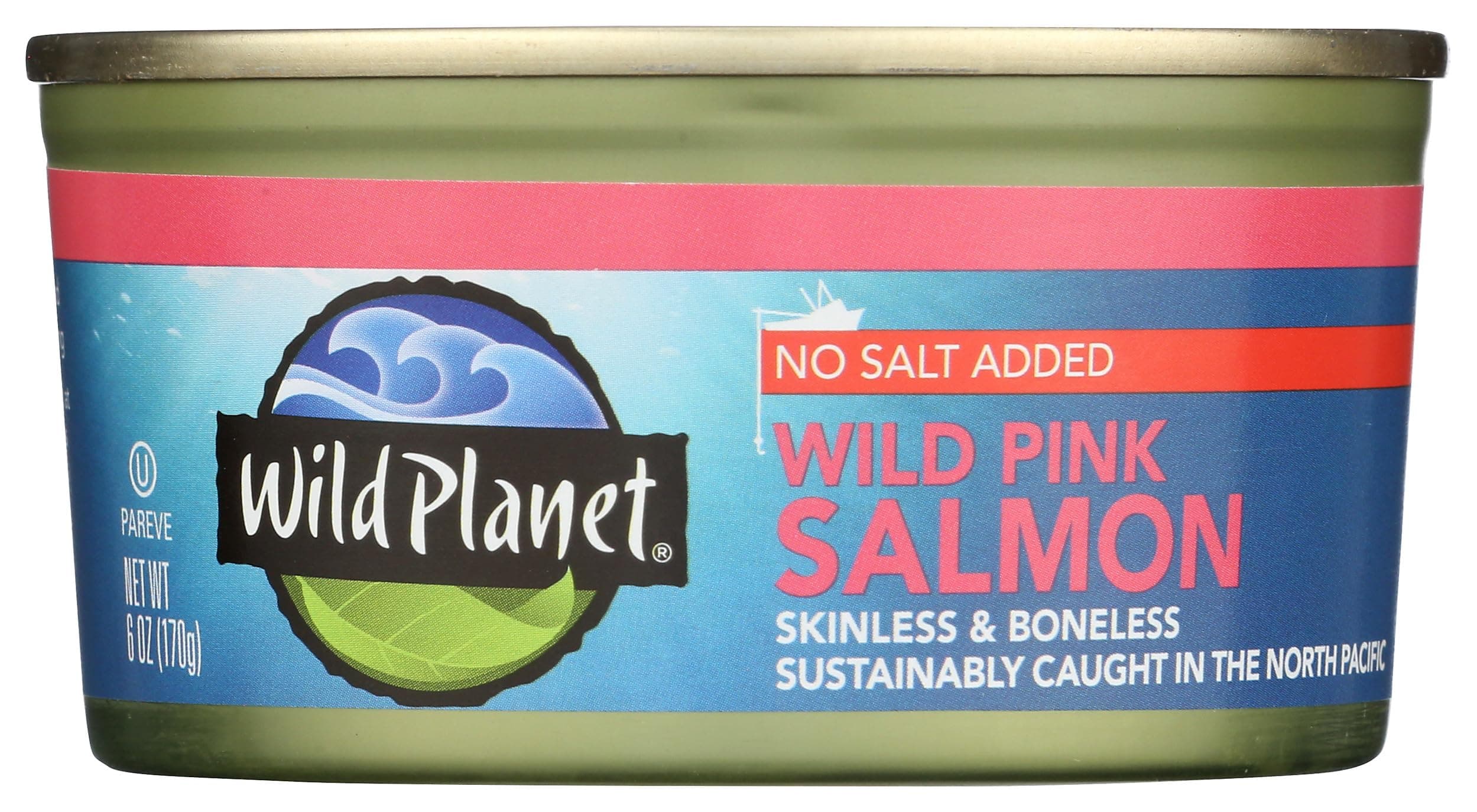 Wild Pink Salmon No Salt Added, Canned Salmon, Sustainably Wild-Caught, Kosher 6 Ounce can