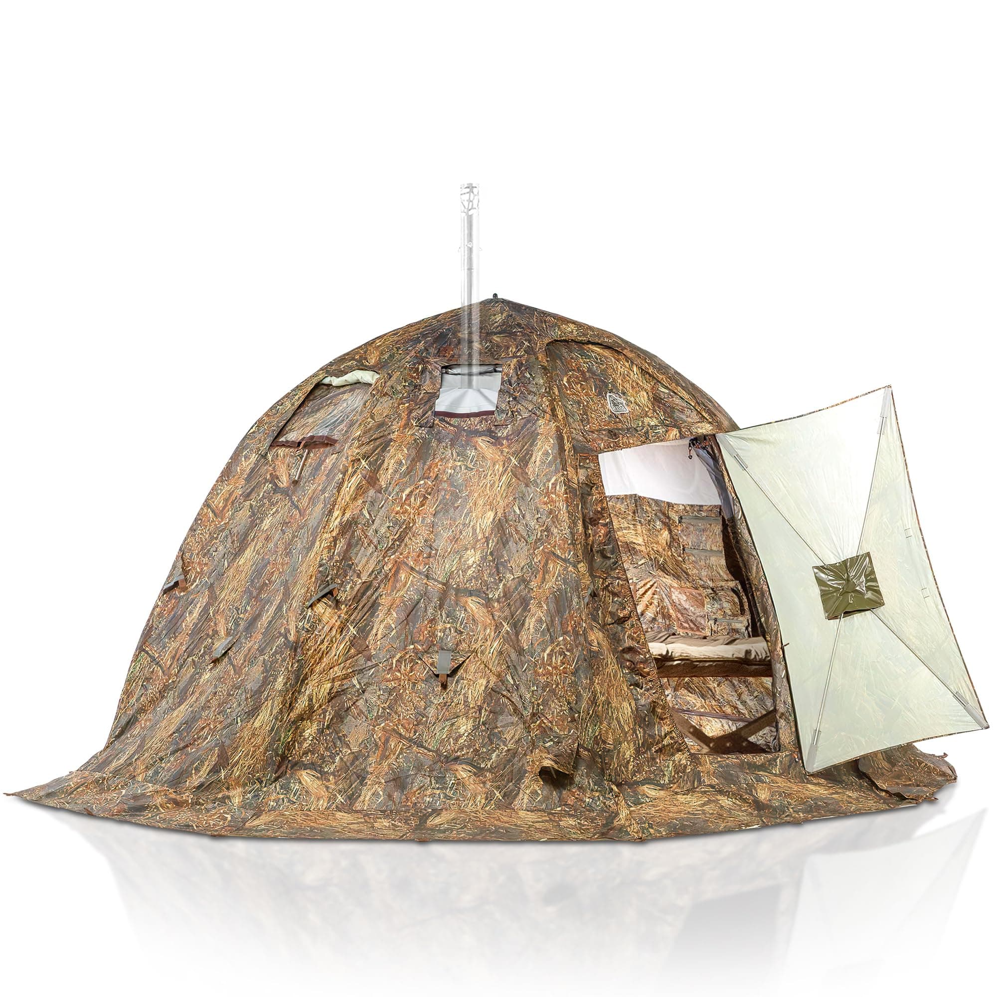 Russian-Bear Hot Tent with Stove Jack. Hunting Fishing Outfitter Cold Weather Tent with Wood Stove Hole. 4 Season Tent. Expedition Arctic Living Warm Tent.