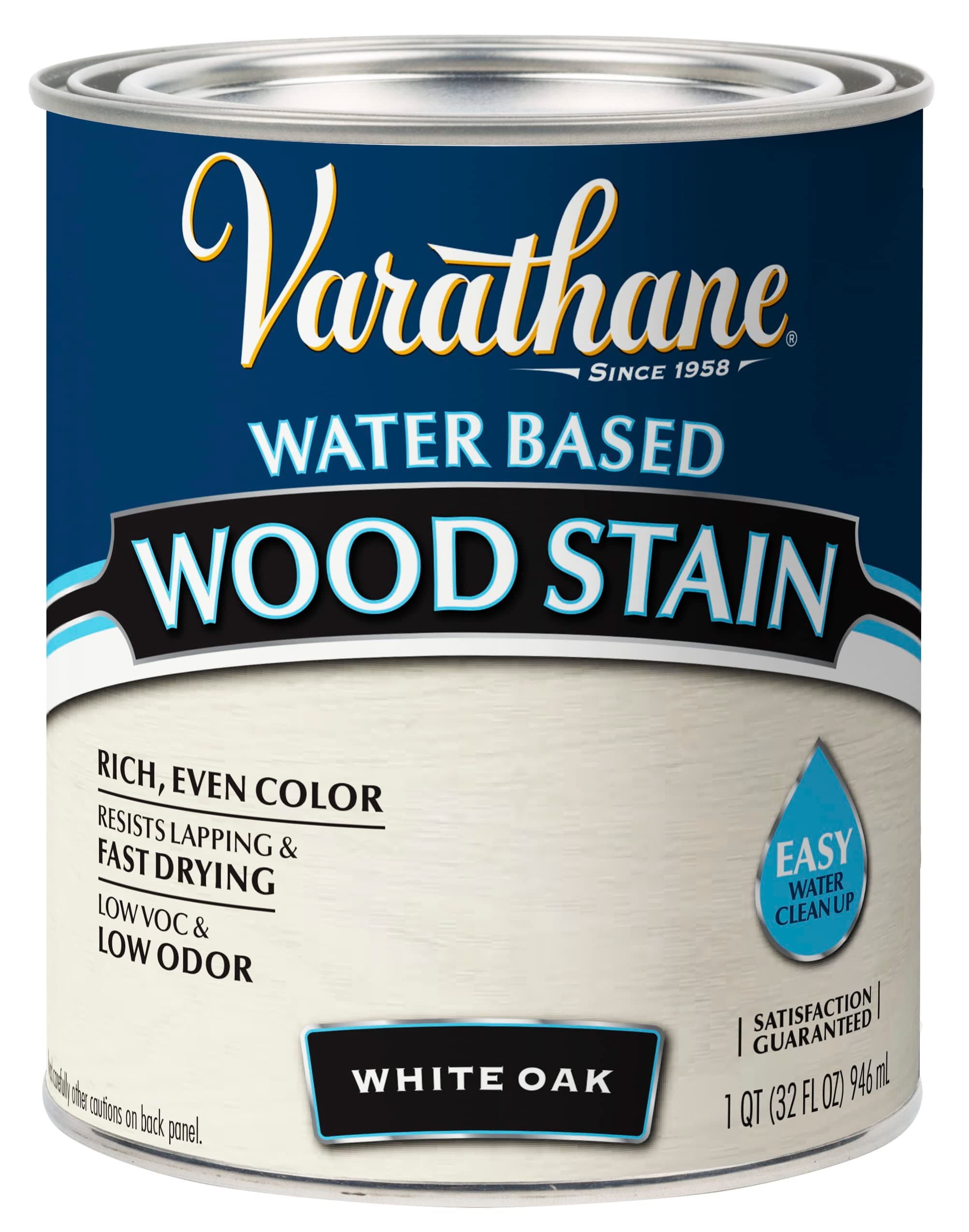 384807 Water Based Wood Stain, Quart, White Oak