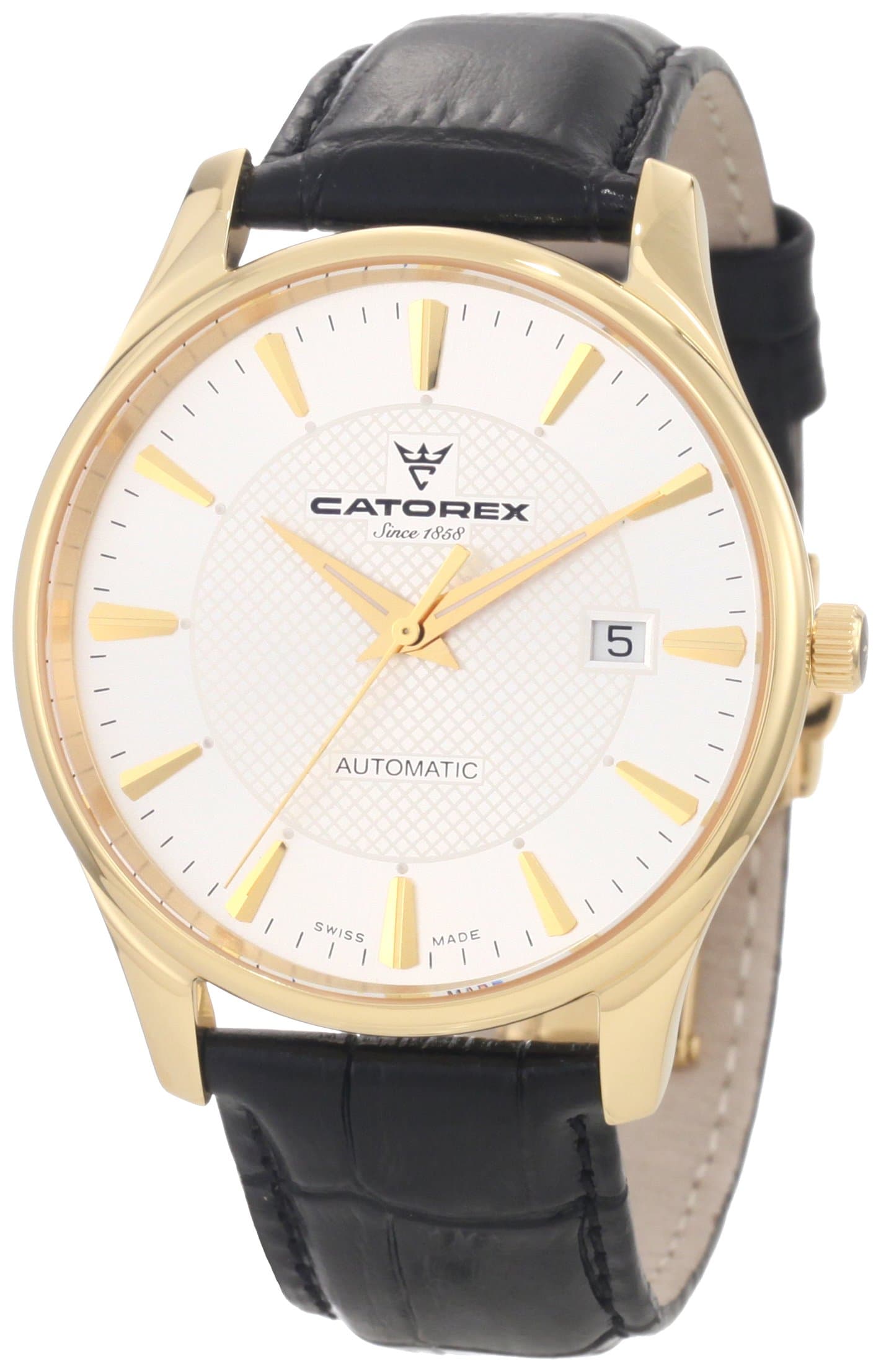 Men's 134.6.8166.451 Attitude Automatic Gold Plated Crocodile Patterned Watch