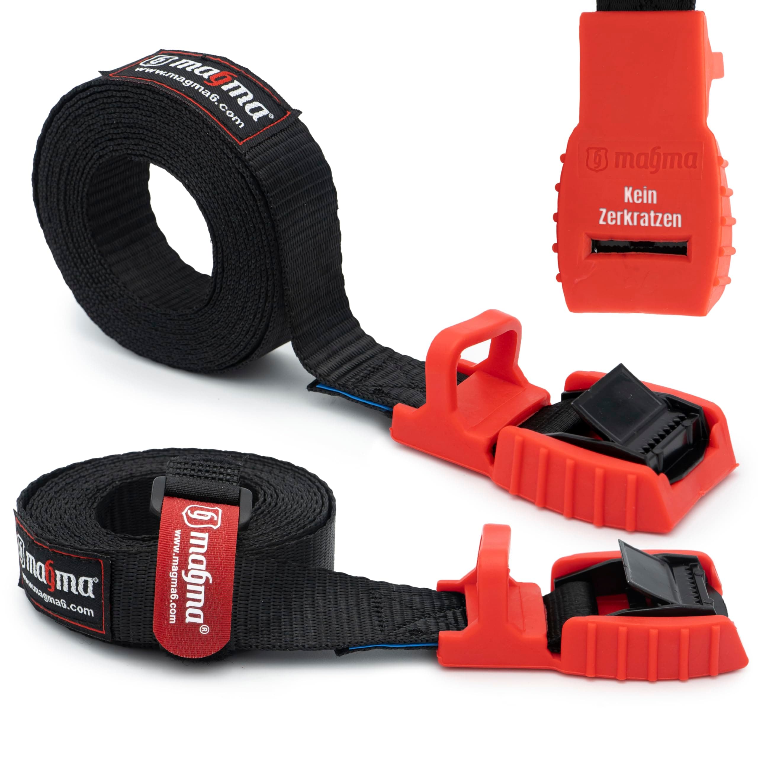 MAGMA | 1" x 9.84' Lashing Straps 2 Pack with Bag | Max. Strength 1214 lbs | Cam Buckle Tie Down Bike, Rack, Surf, Moto, Kayak | Heavy-Duty Belt Cords Strapping Tool, Cargo, Car Fastening Buckles(Red)